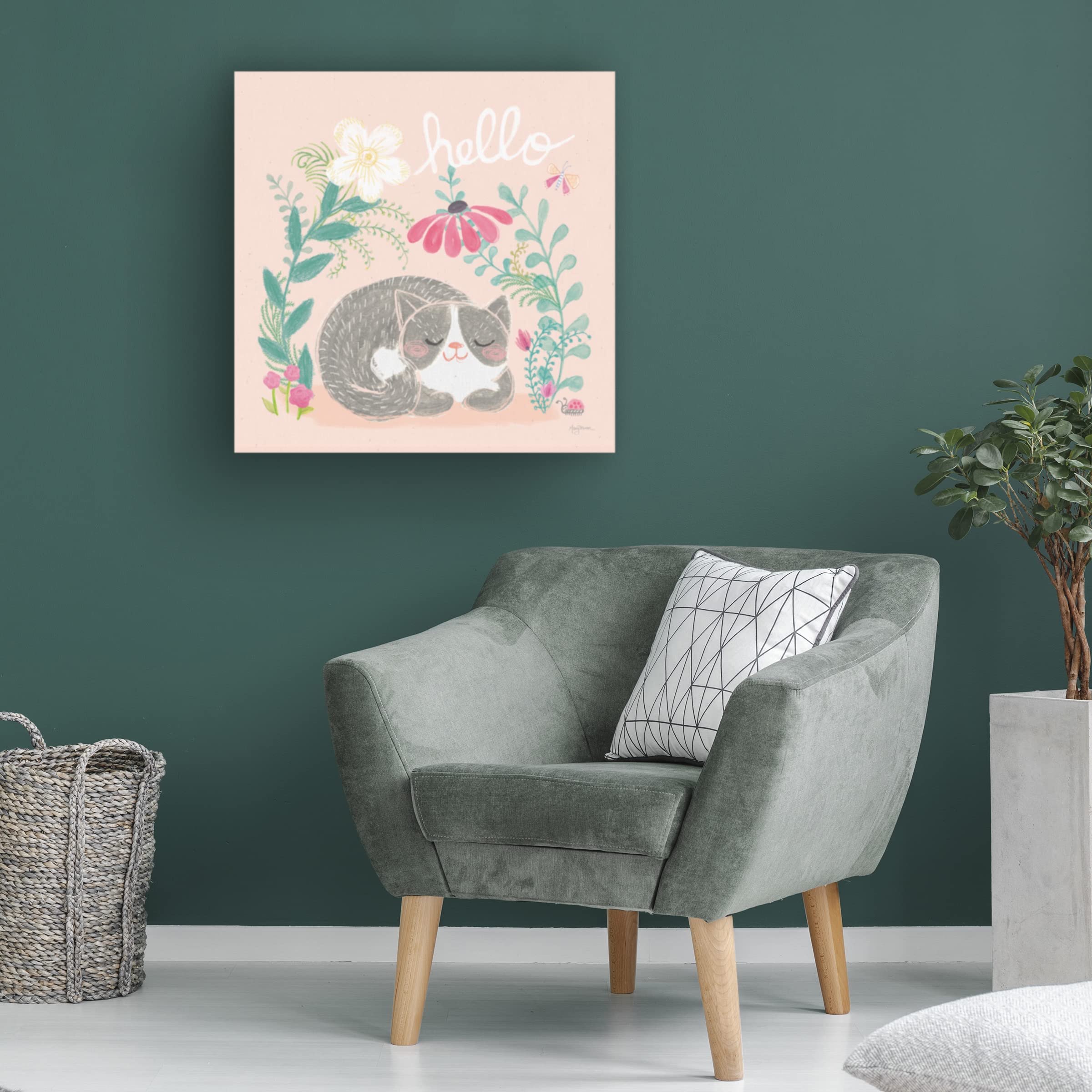 Trademark Fine Art 'Garden Friends VI' Canvas Wall Art by Mary Urban - Vibrant Floral Painting for Living Room, Bedroom & Office Decor