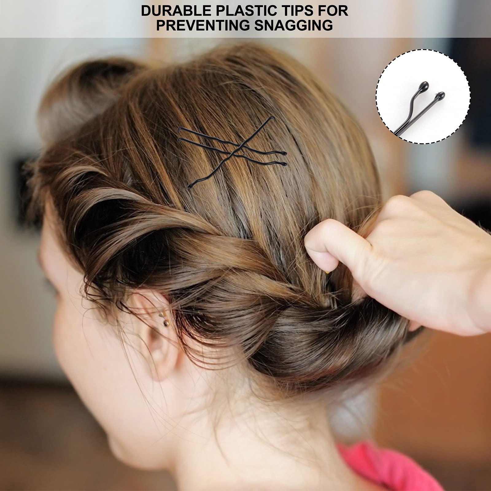 400PCS Black Bobby Pins for Women - Secure All Hair Types for Styling & Buns