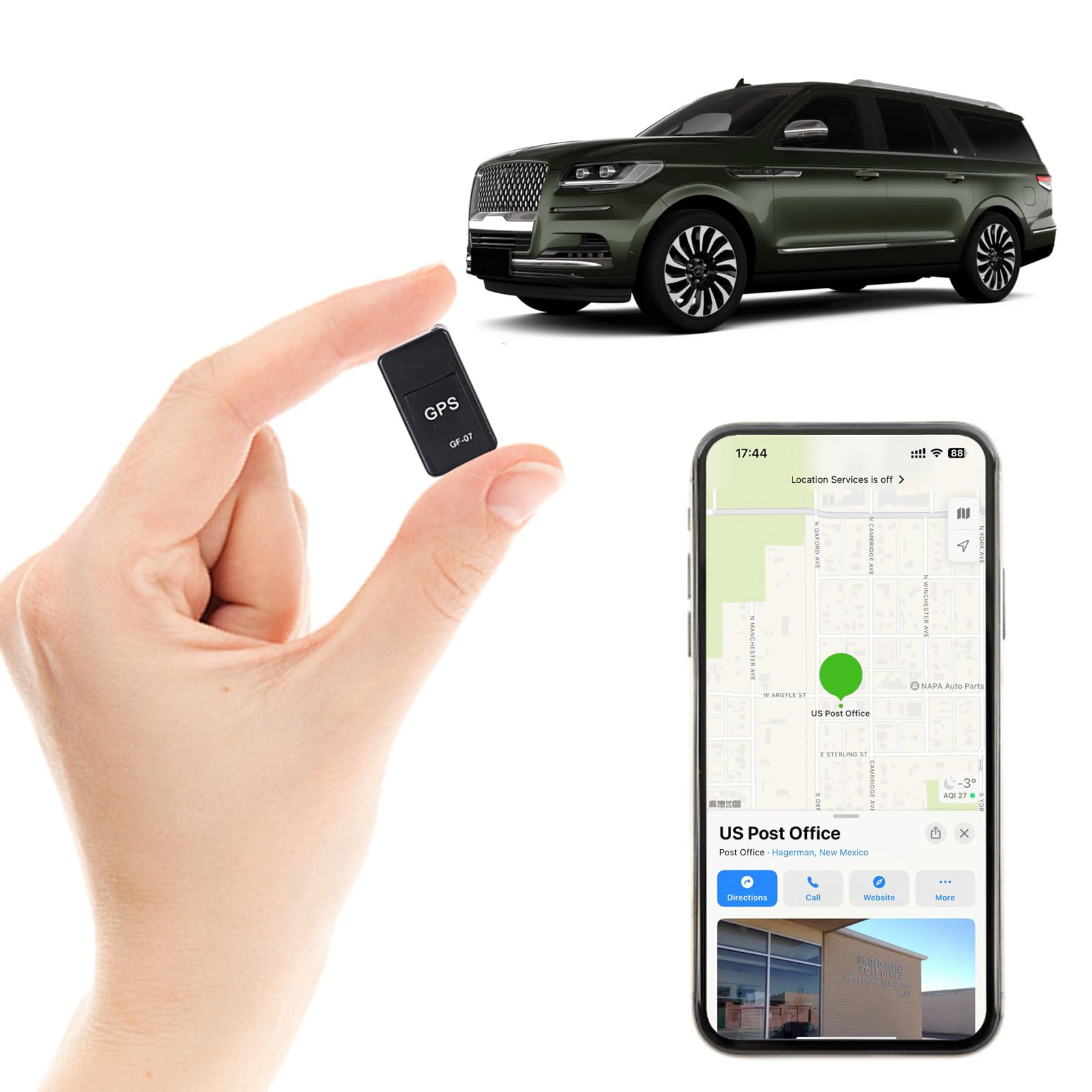 Mini GPS Tracker for Cars - No Monthly Fee & Real-Time Tracking | Smartphone App for Vehicle Security