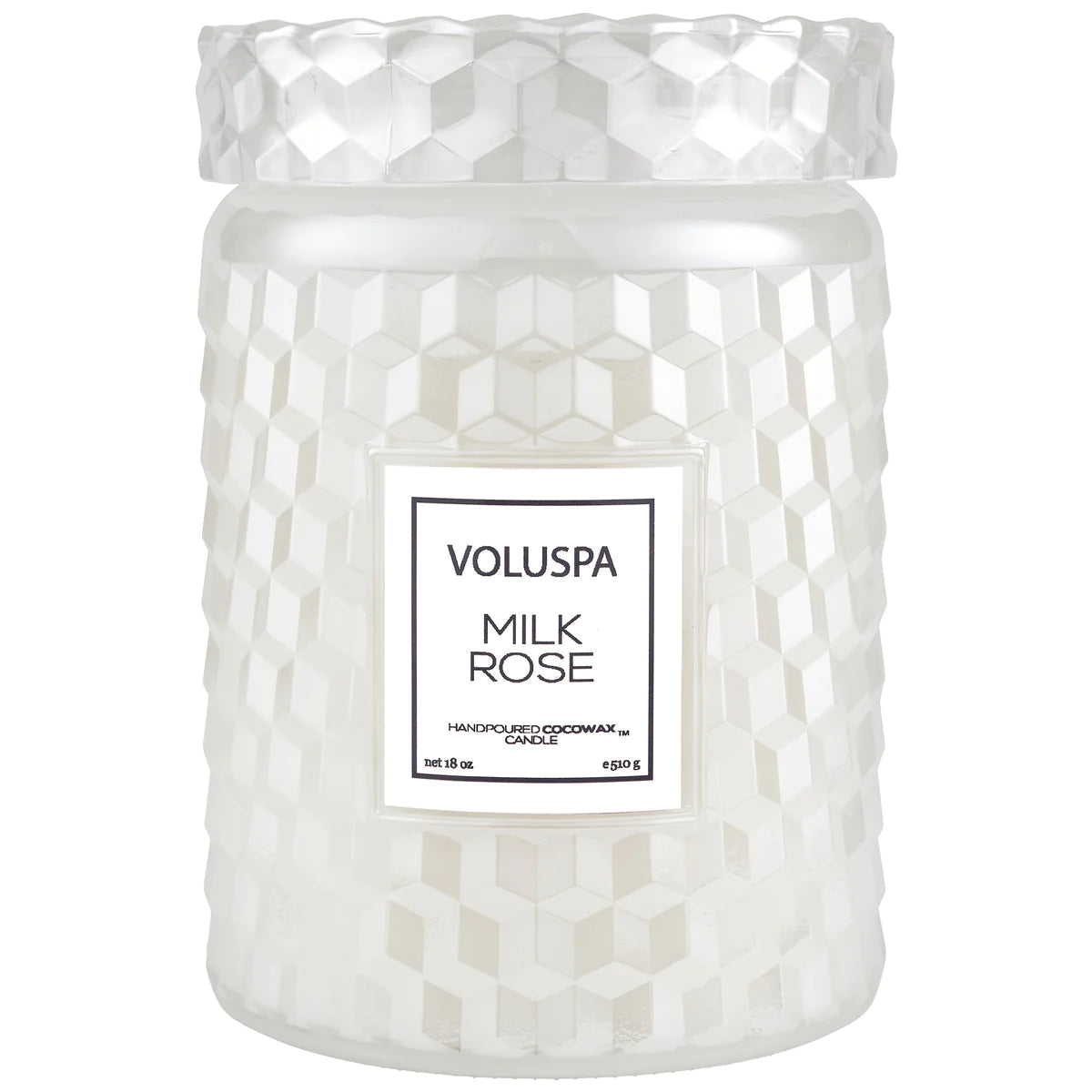 Premium Milk Rose Large Embossed Glass Candle - Elegant Home Decor for Romantic Dinners, Spa Relaxation & Wedding Centerpieces
