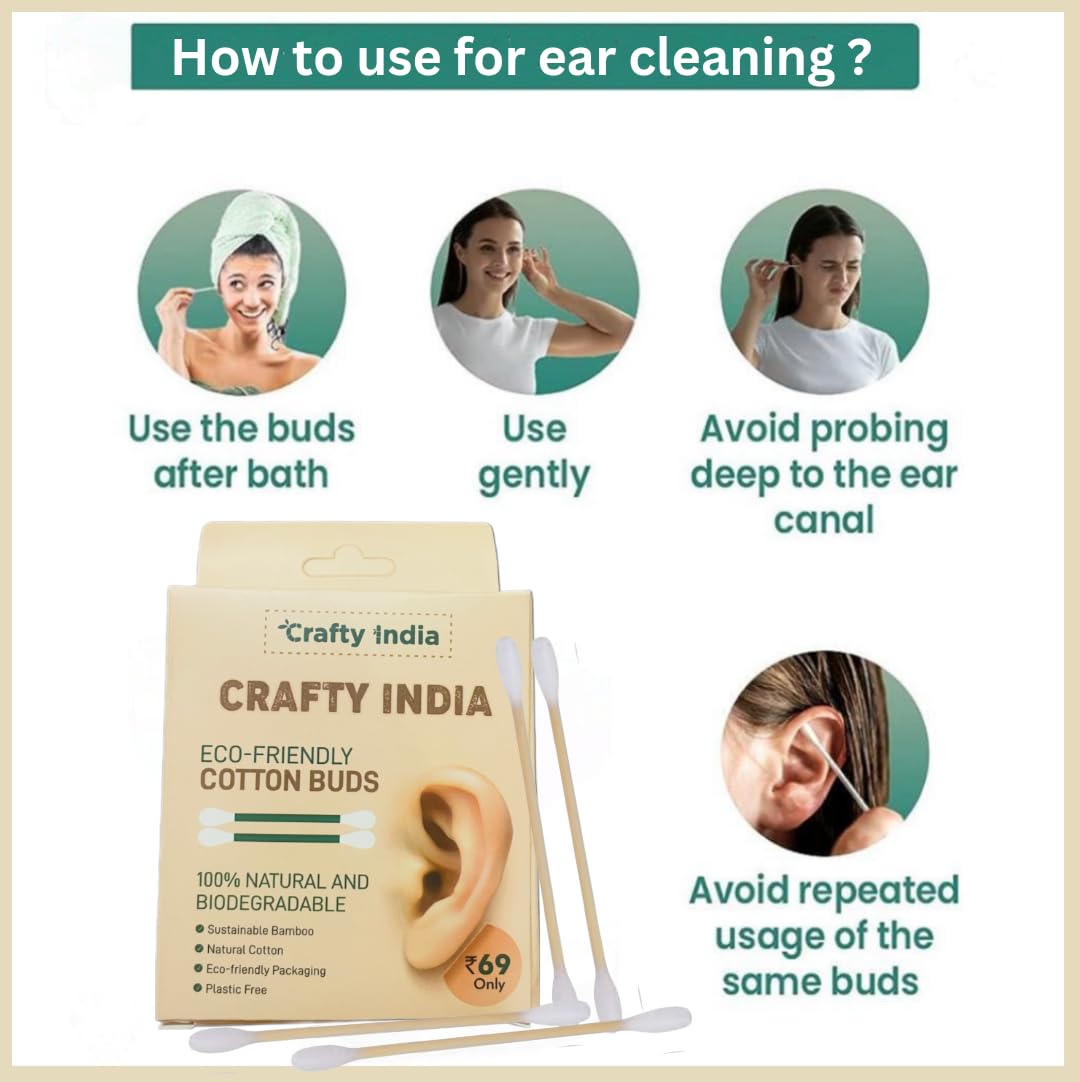 Eco-Friendly Bamboo Cotton Swabs - 240 Pack Organic Dual-Tipped Wooden Cotton Buds for Ear Cleaning & Makeup | Biodegradable, Recyclable, Sustainable | Perfect for Travel, Home, Salon & Personal Care