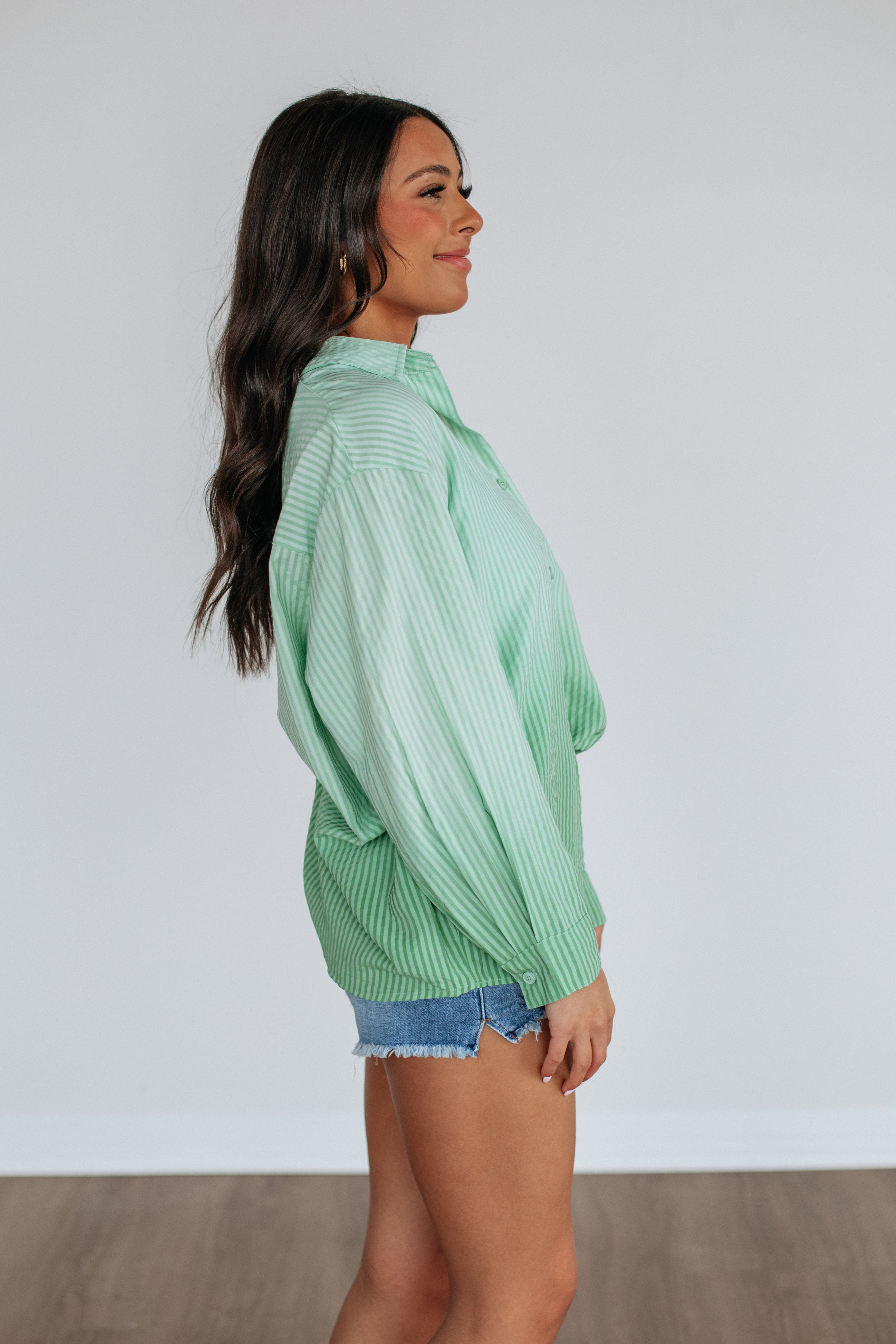 Brindi Women's Striped Button Down Shirt - Casual Long Sleeve Blouse for Office, Dating & Everyday Wear