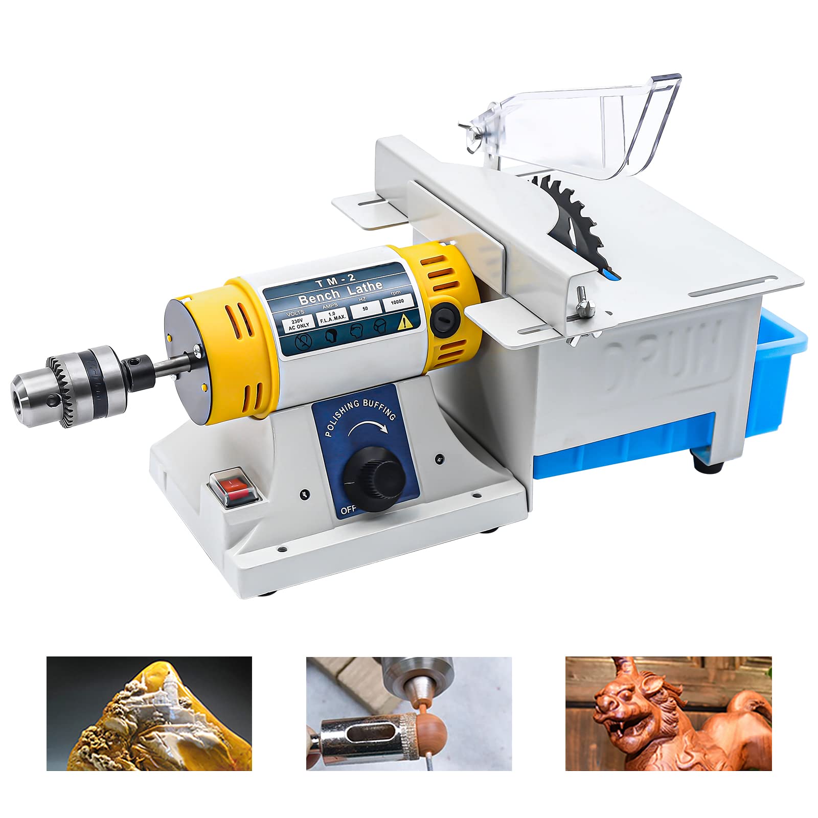 Multi-Function Jewelry Polishing Machine - Bench Lathe Polisher, Mini Table Saw & Engraving Tool for Jewelry Making, Woodcrafting, Jade & Lapidary Work - Perfect for DIY Enthusiasts & Professional Jewelers