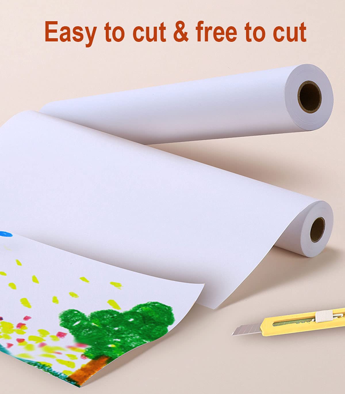 18x132 Feet Easel Paper Roll - White Drawing Paper for Kids Art Easel, Classroom & Craft Projects - 1 Pack (18