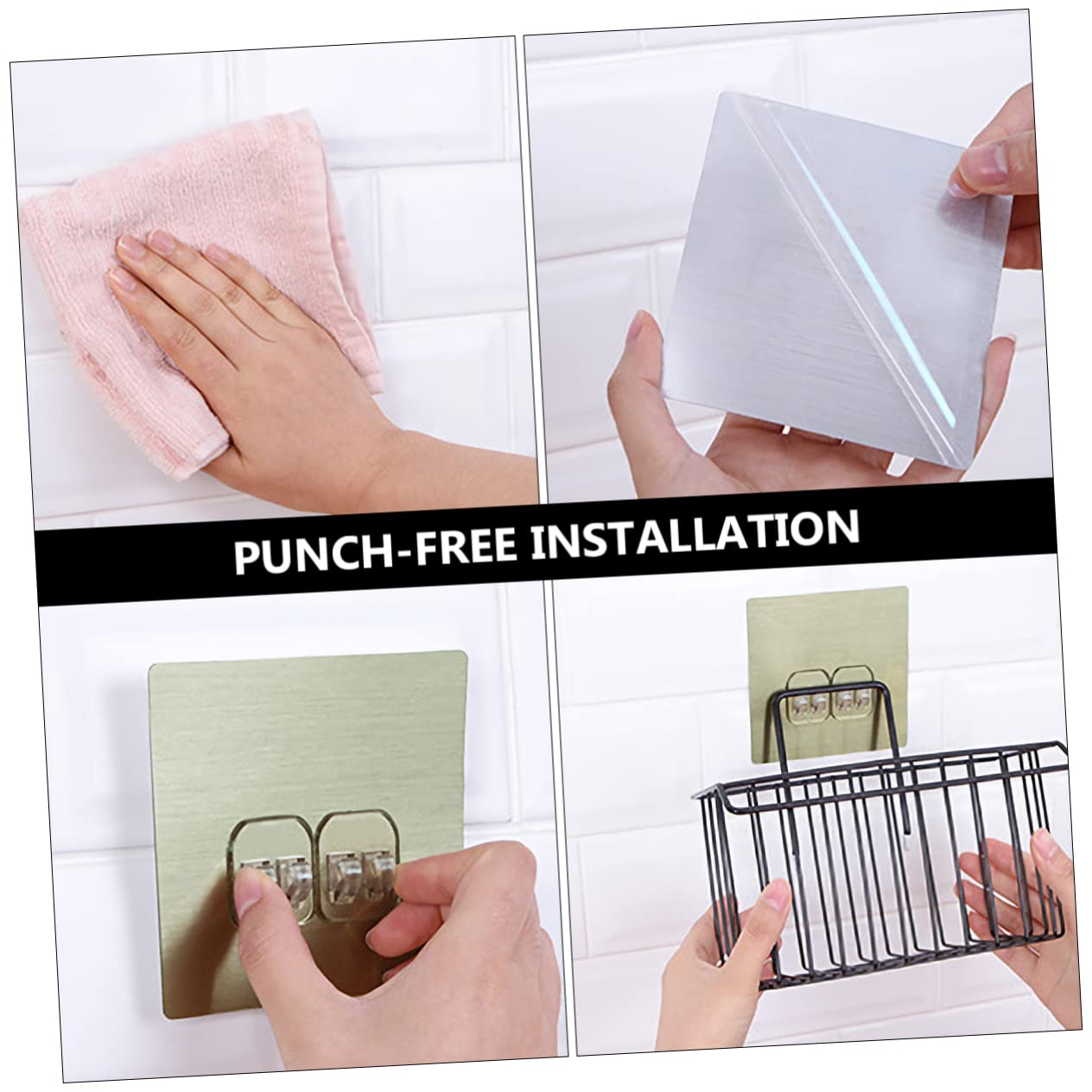 DOITOOL Wall-Mounted Sponge Holder - Kitchen Sponge Rack & Drain Basket for Sink - Organize Sponges, Brushes, and Cleaning Tools - Perfect for Kitchen, Bathroom, and Laundry Room Storage (Stainless Steel)