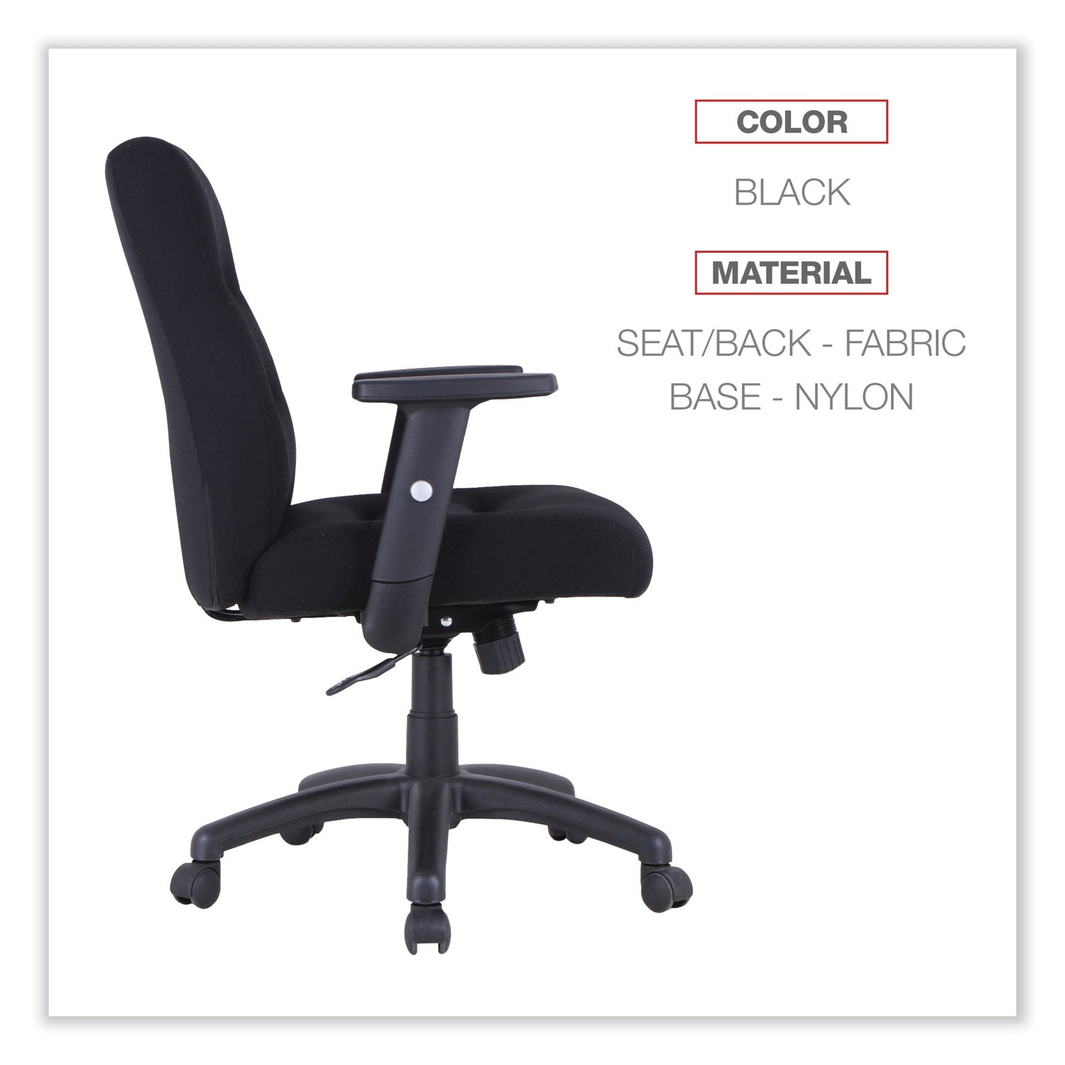 Alera Kesson Series Petite Office Chair - 300 lb Weight Capacity, Adjustable Seat Height 17.71