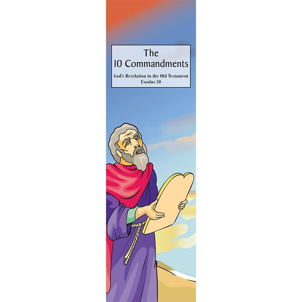 Religious Ten Commandments Bookmarks for Kids - Pack of 100 Inspirational Bible Verse Bookmarks - Perfect for Sunday School, Bible Study & Christian Gifts