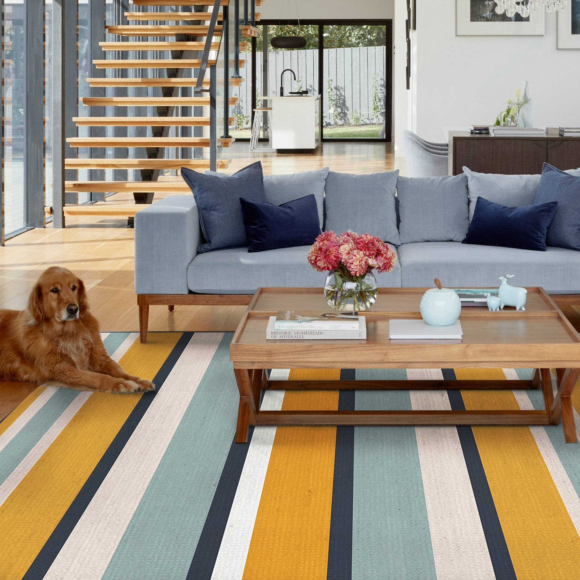 Easy Clean Vintage Stripes Runner Rug - Pet Friendly & Durable - Perfect for Living Room, Bedroom, or Hallway