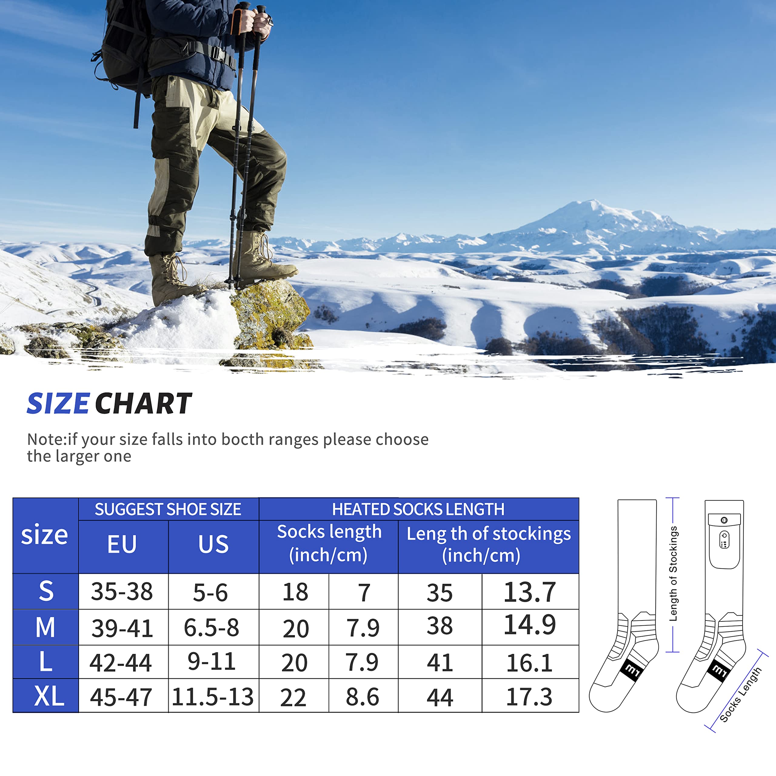 Dr. Warm Electric Heated Socks for Men & Women - 3000mAh Rechargeable Battery, APP Controlled Winter Foot Warmers - Perfect for Outdoor Activities Like Skiing, Hiking & Cold Weather Work