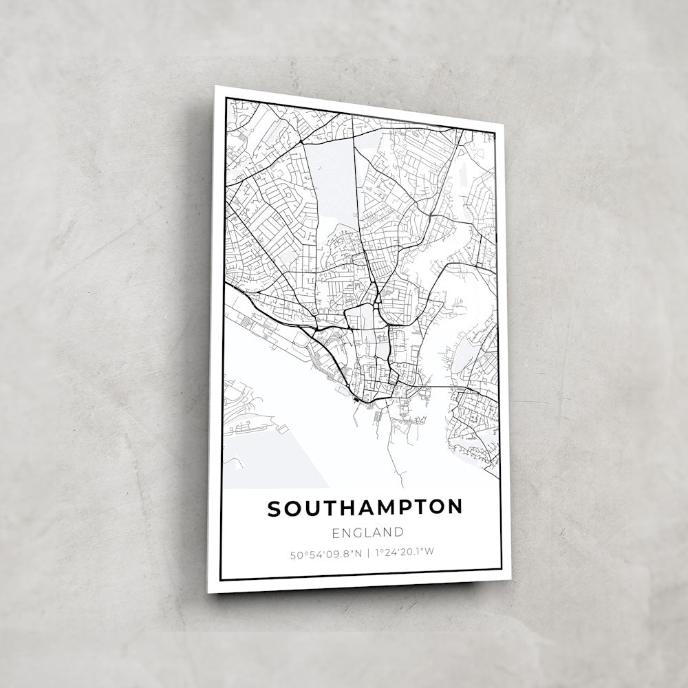 Southampton Map Glass Wall Art - Elegant Home Decor for Living Room, Office & Gifts | Premium Glass Print with Vibrant Colors
