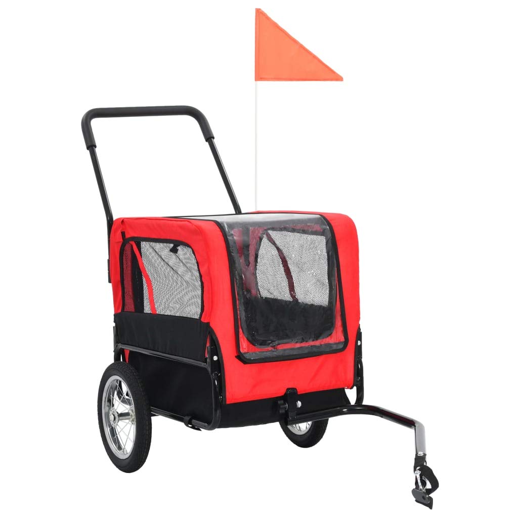 FAMIROSA 2-in-1 Dog Bike Trailer & Pet Jogging Stroller with 360° Swivel Wheels & Rain Cover - for Small to Medium Dogs & Cats - Perfect for Cycling, Running, and Outdoor Adventures