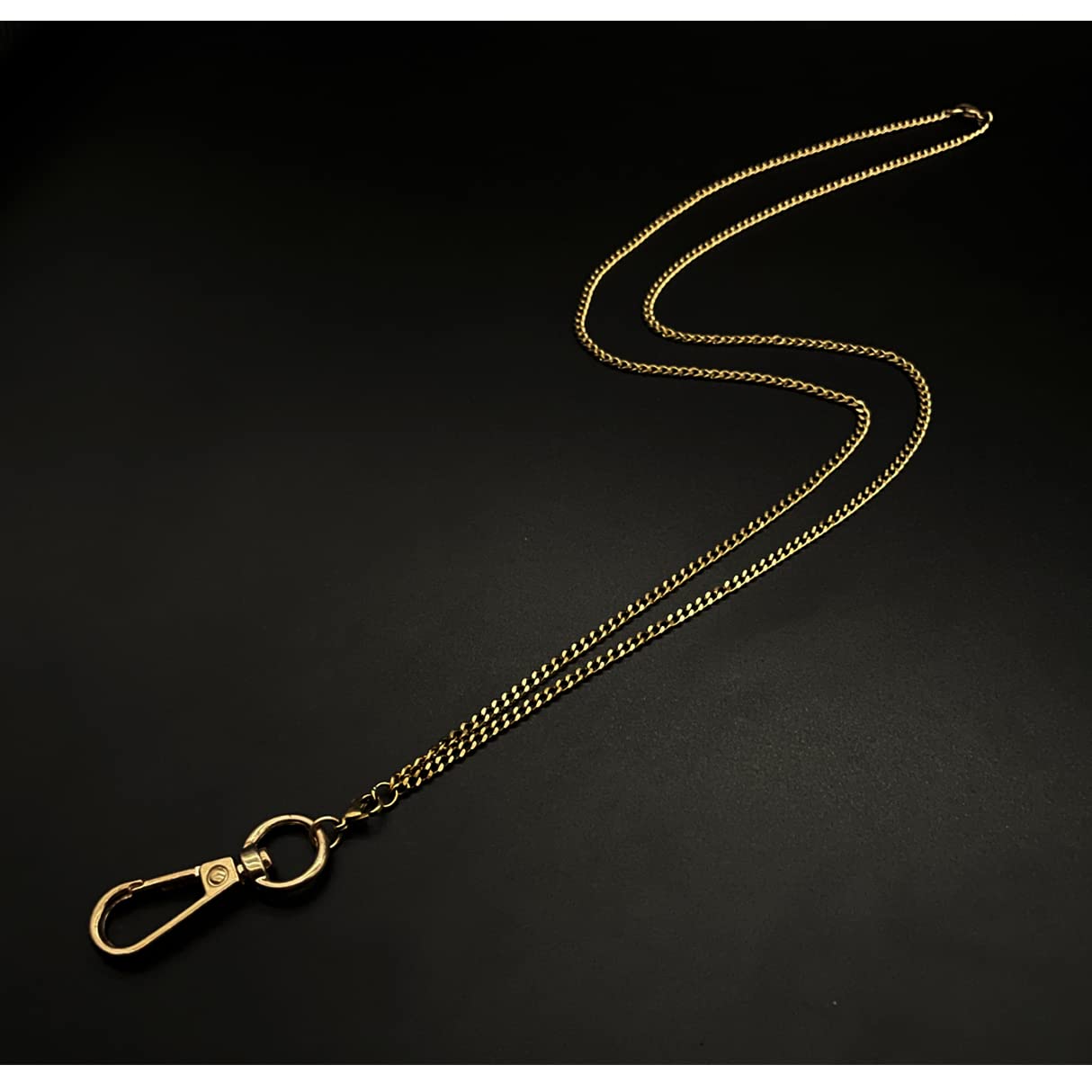 Stylish Stainless Steel Lanyard for ID Badges & Keys - Gold Chain Necklace for Work & Events