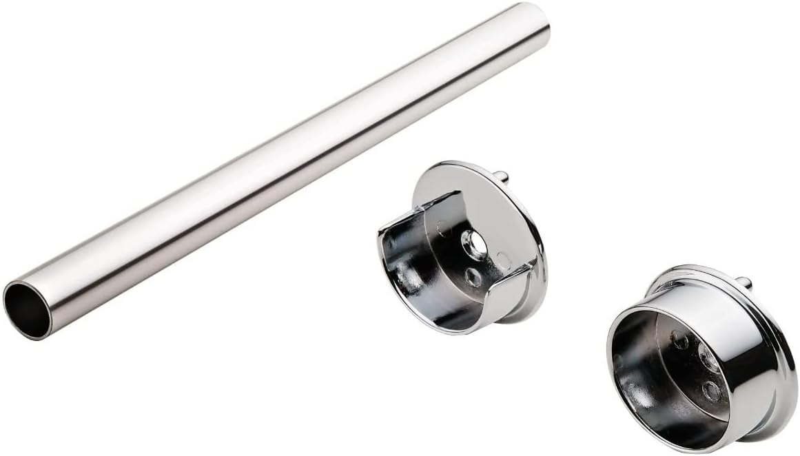 Premium 1 5/16 Inch Round Chrome Wardrobe Closet Rod with End Supports - 30