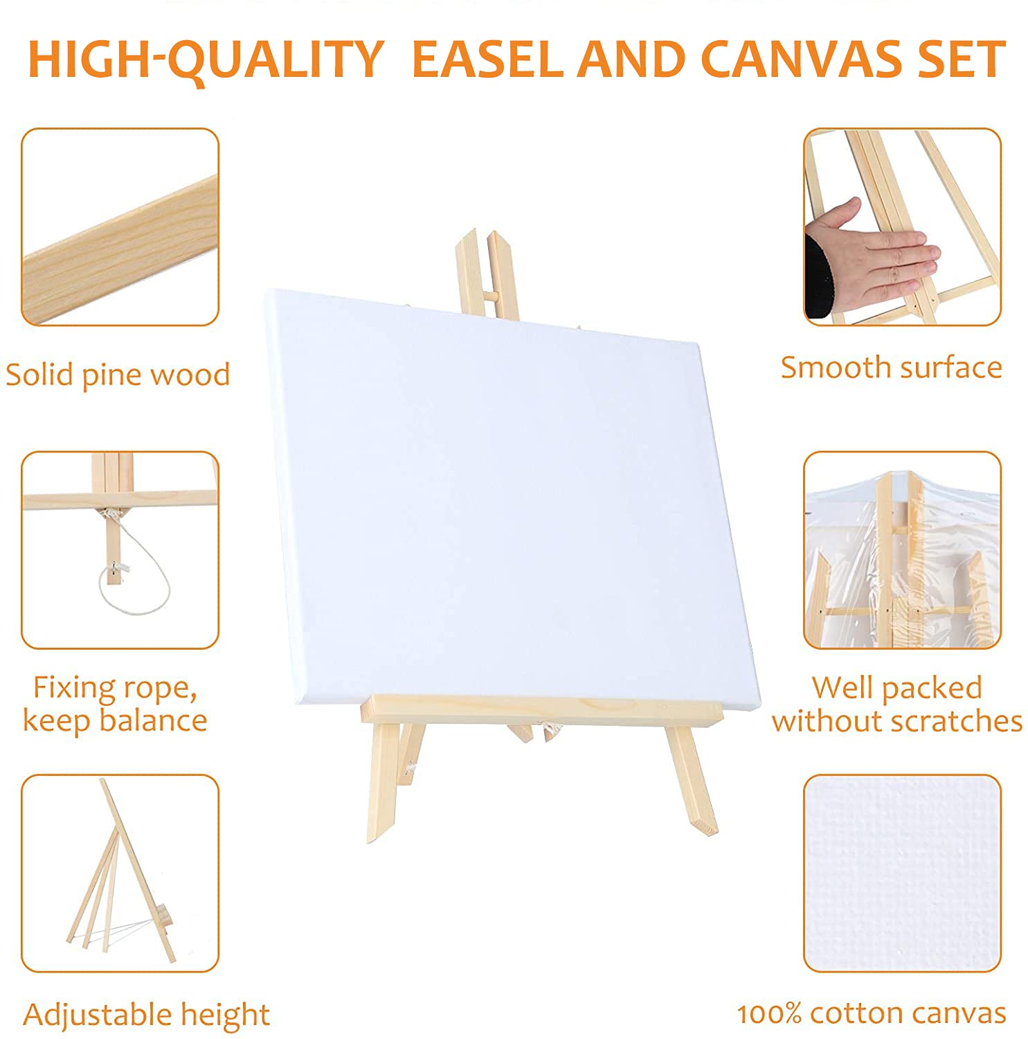58-Piece Painting Set with Easels - 7x14