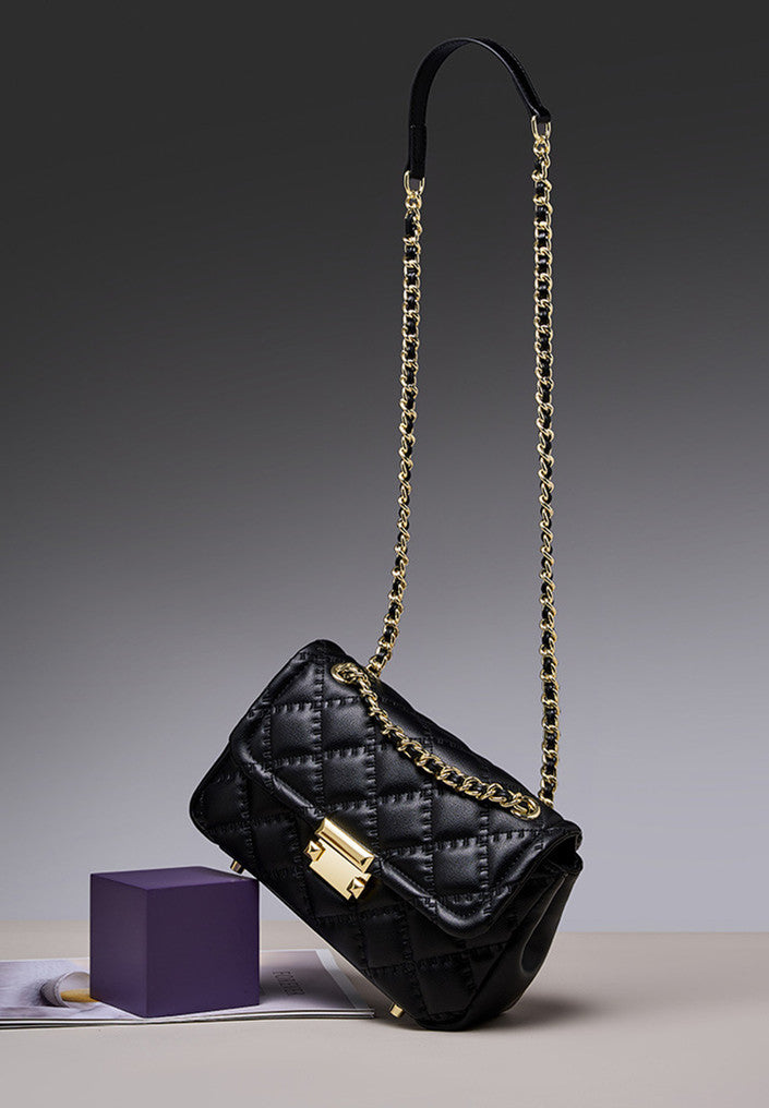 Stylish Quilted Leather Crossbody Chain Bag for Women - Perfect for Parties, Date Nights & Everyday Use