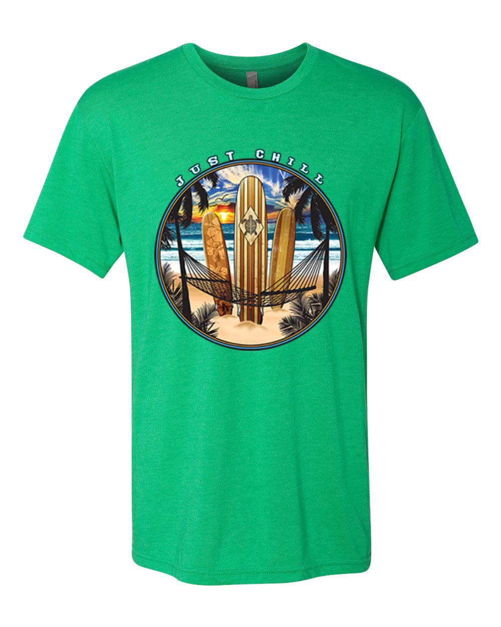 Just Chill Surfing Sports Men's Premium Tri-Blend T-Shirt - Soft & Comfortable Surf Tee for Beach, Casual Wear & Outdoor Activities