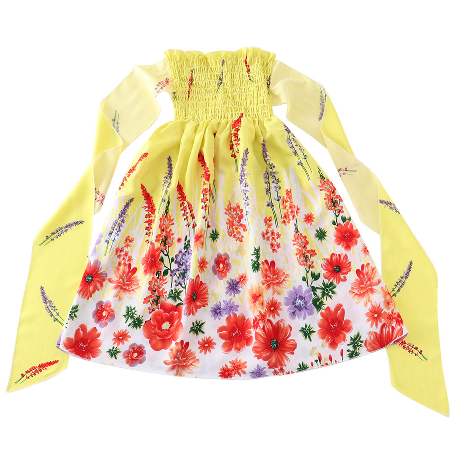 Bohemian Floral Sleeveless Toddler Dress for Girls - Beach Princess Birthday Party Outfit | Perfect for Summer Vacations, Photoshoots & Special Occasions
