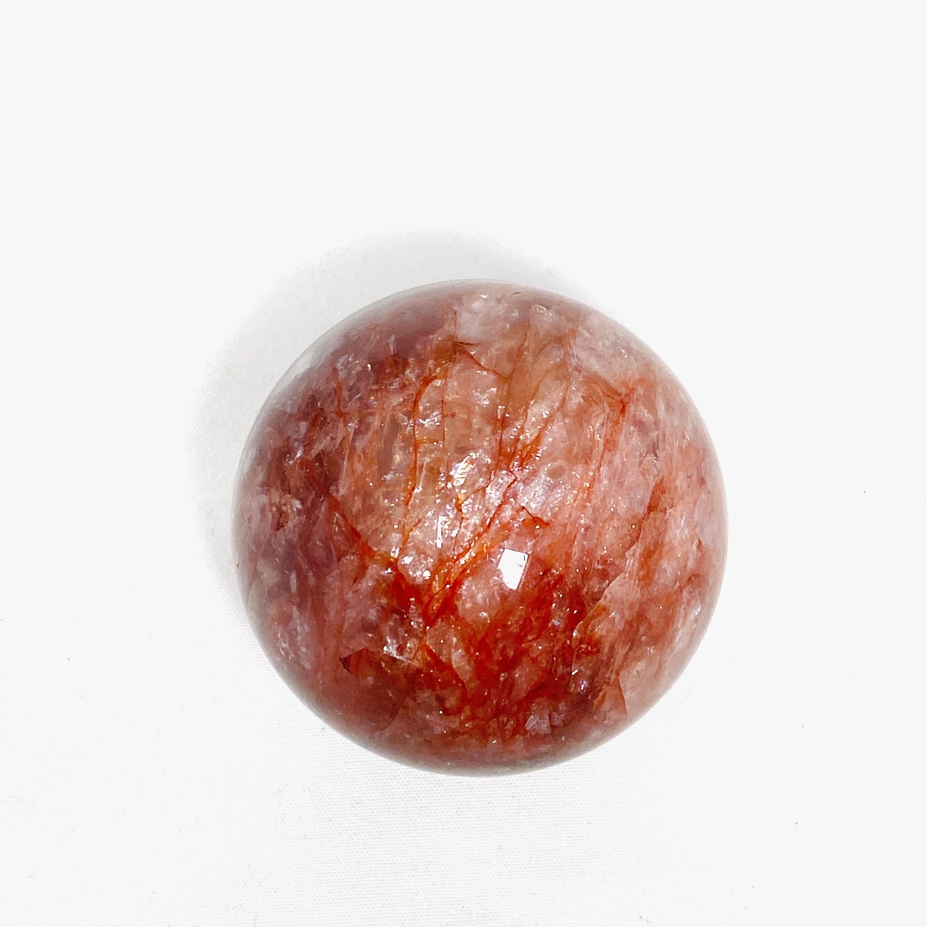Natural Fire Quartz Sphere FQS 07 - Healing Crystal for Meditation, Reiki & Home Decor | Perfect for Spiritual Healing, Energy Work & Feng Shui
