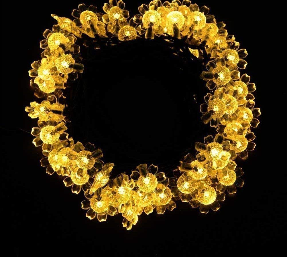 Solar Sunflower String Lights - 50 LED Waterproof 21ft Outdoor Solar Powered Fairy Lights for Garden, Patio, Christmas, Wedding & Party Decorations (Warm White) | Perfect for Backyard, Landscape, Holiday & Special Event Lighting