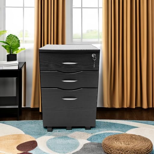 Techni Mobili Rolling Storage and File Cabinet, Espresso Finish - Mobile Office Organizer for Documents, Files, and Supplies - Perfect for Home Office, Classroom, or Workspace