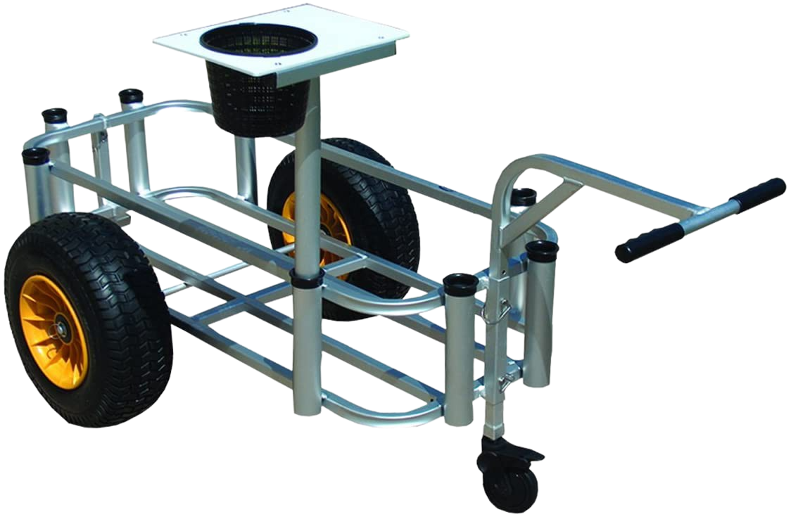 Angler's Fish N Mate 433 Fishing Cart with Front Wheel - Portable Fishing Gear Cart for Tackle Box & Equipment - Perfect for Beach, Lake & River Fishing Trips