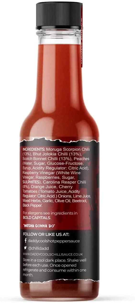 Daddy Cool's Bad Boy XXX Super Hot Chili Sauce - 5 fl oz - Spicy Hot Sauce for Tacos, Wings, Burgers & BBQ