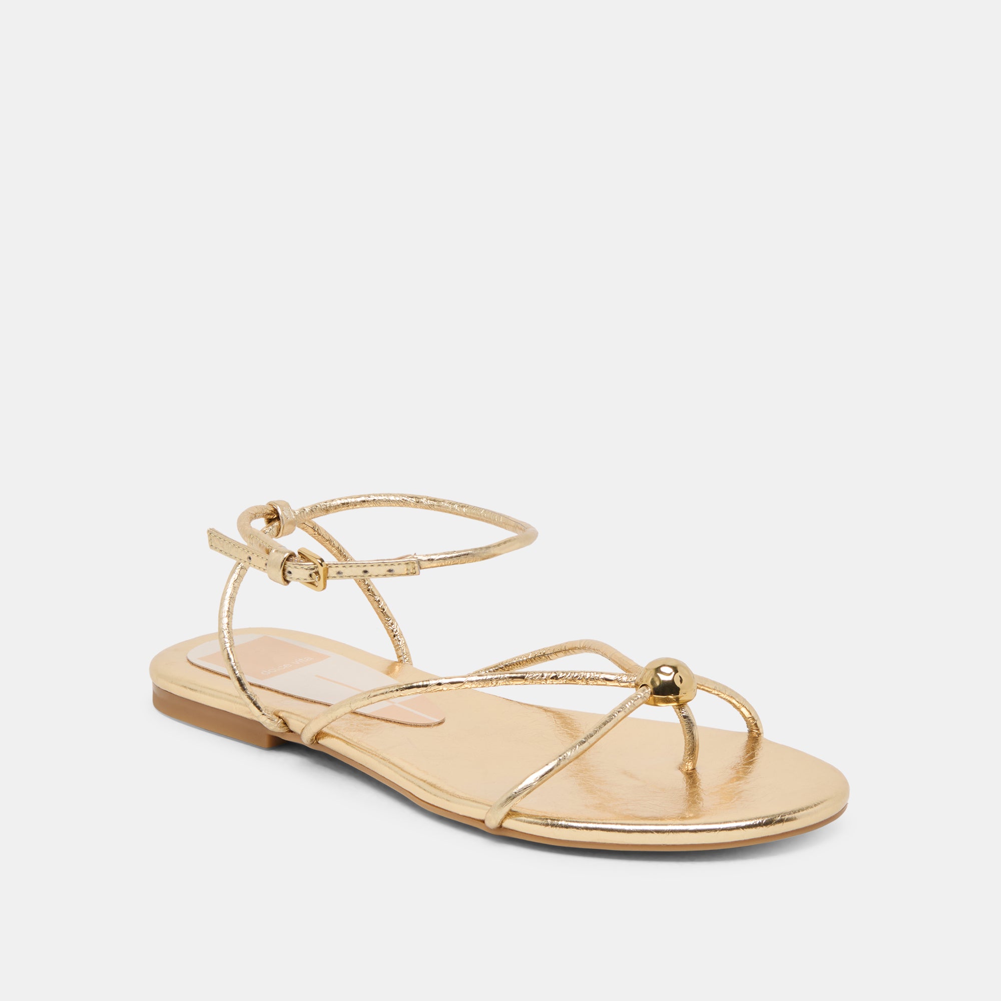 KENLEY Women's Gold Leather Sandals - Comfortable & Stylish Summer Casual Footwear for Beach, Vacation, and Everyday Wear