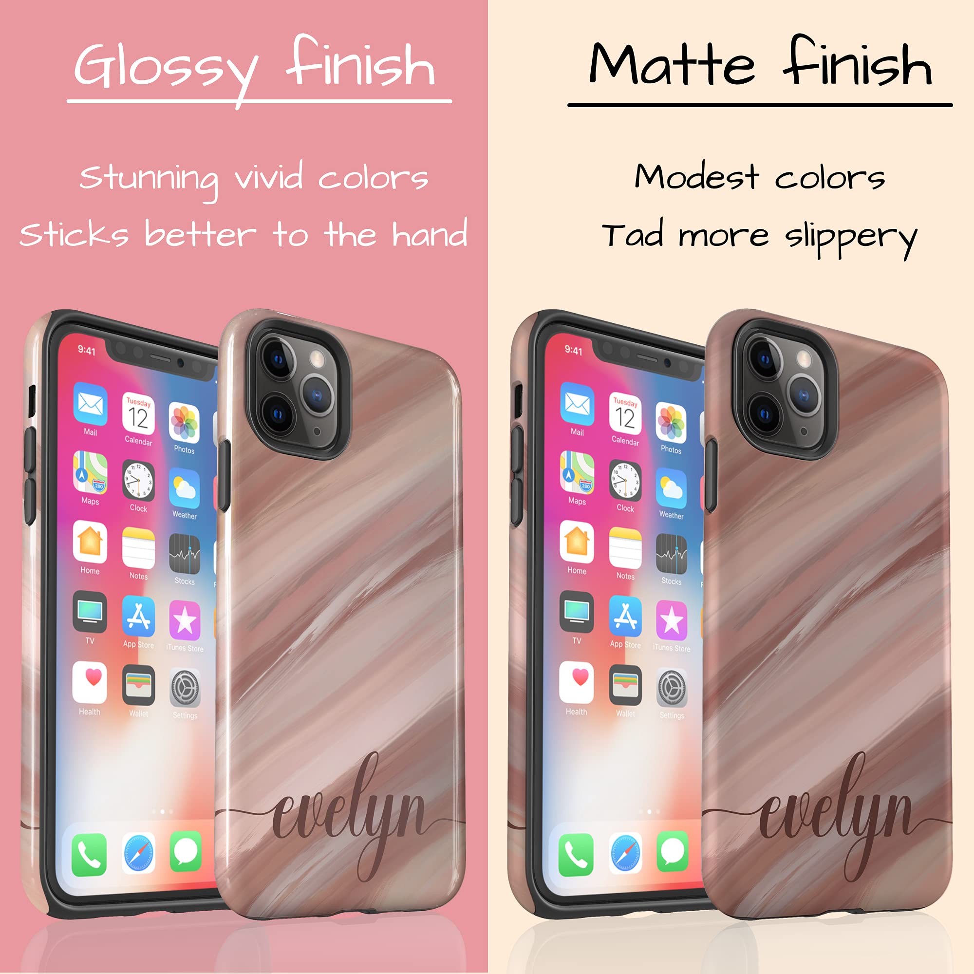 Custom Acrylic Brushstrokes Marble Phone Case - Personalized Name Design for iPhone 16 Plus/15 Pro Max/14/13 Mini/12/11/X/XS Max/XR/7/8 - Multicolor Artistic Protection - Perfect for Daily Use, Gifts & Fashion Accessories