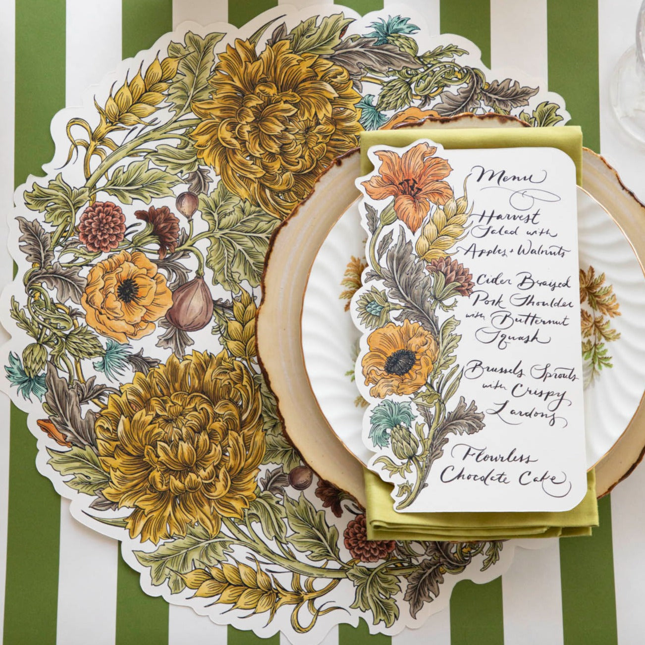 Elegant Autumn Acanthus Table Cards - Perfect for Weddings, Parties, and Holiday Decorations