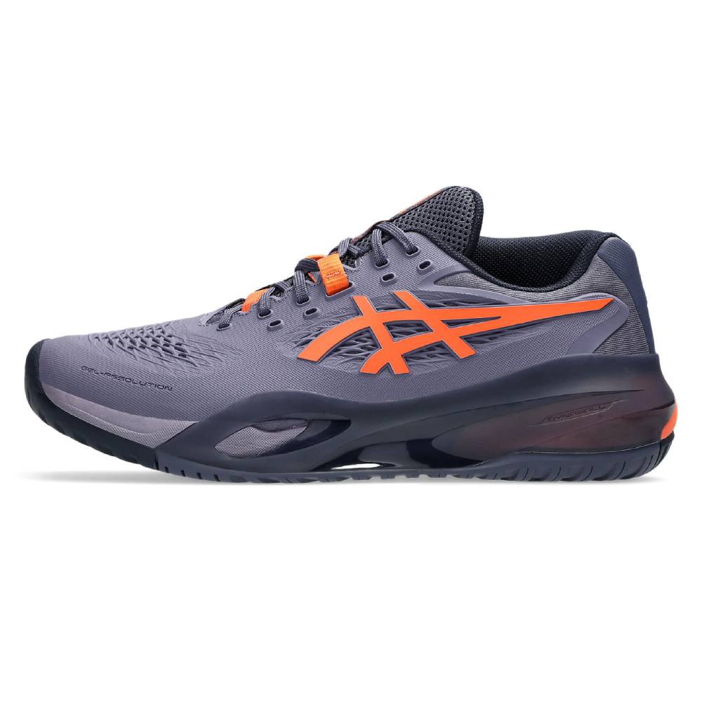 ASICS Gel Resolution X Wide Men's Tennis Shoes - Grey Purple/Nova Orange - High-Performance Court Shoes for Competitive Play & Training