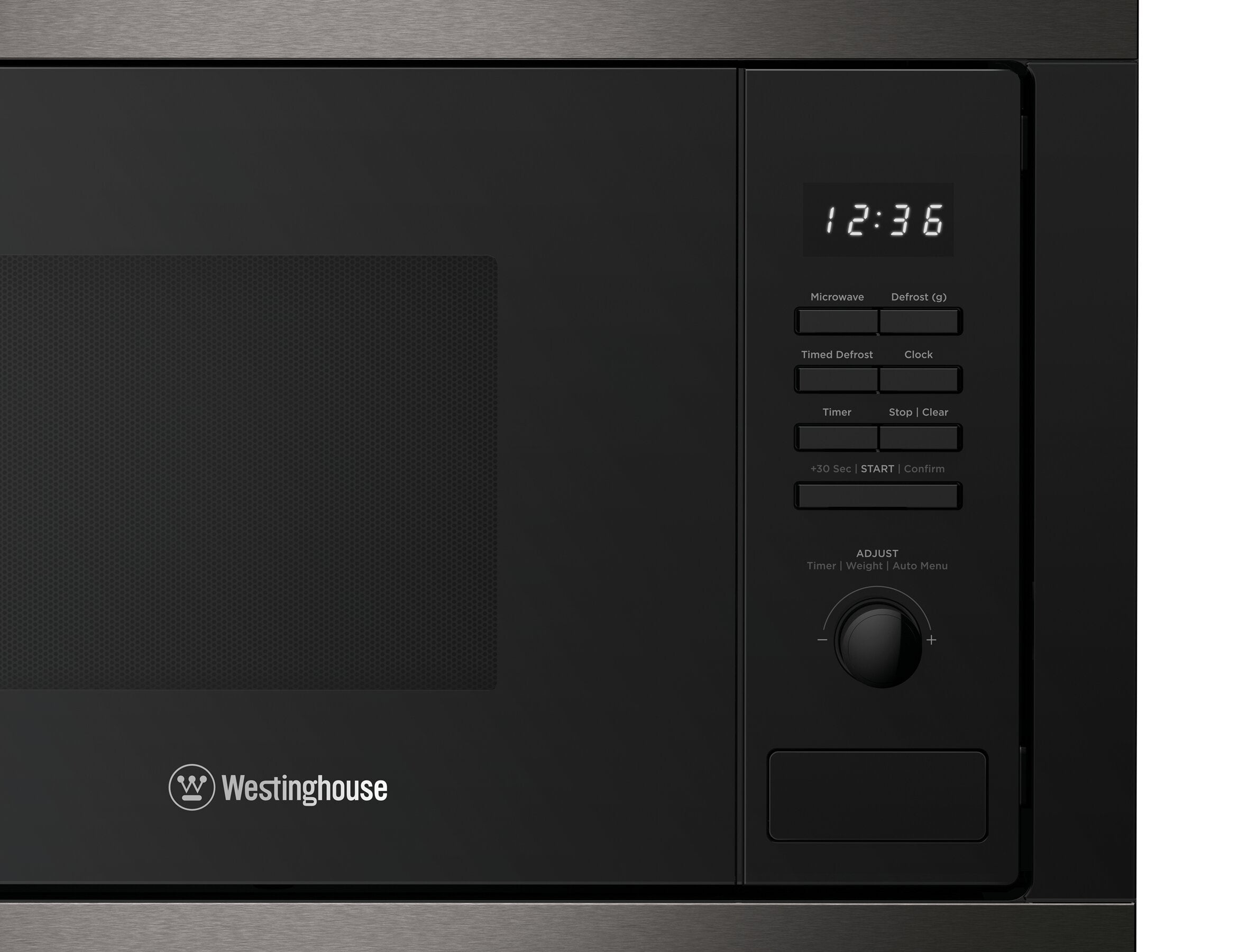 Westinghouse 25L Built-In 900W Dark Stainless Steel Microwave Oven WMB2522DSC - Perfect for Small Kitchens, Apartments & Dorm Rooms