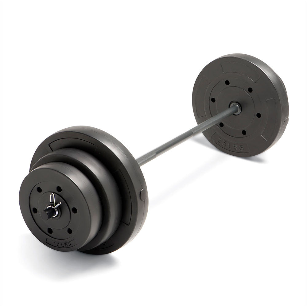 Competitor Pro Standard Weight Bench with 100lb Plate Set - Heavy Duty Home Gym Equipment for Strength Training & Fitness Workouts | CB 5573