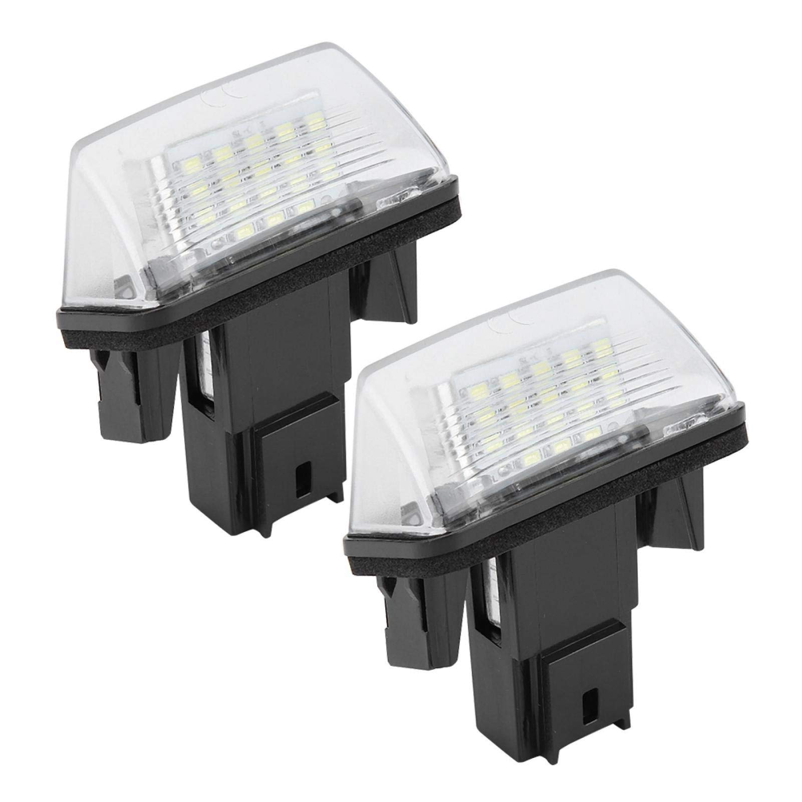 Ymiko 2PCS 18 LED Car License Plate Lights - Left & Right Side Replacement for Citroen C3 2002-2009 Models - Bright White LED Illumination for Enhanced Visibility & Night Driving Safety - Perfect for Street Legal Compliance & Vehicle Customization