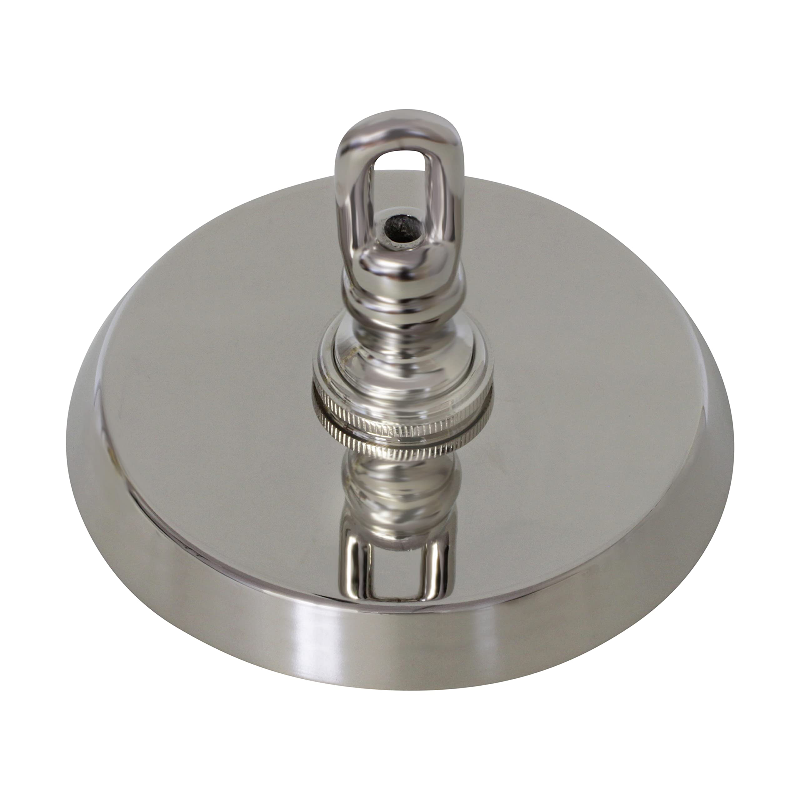 RCH Hardware CN-BR21-153 6 Inch Brass Round Ceiling Canopy in Polished Nickel - Perfect for Chandeliers, Pendant Lights & Ceiling Fixtures Installation