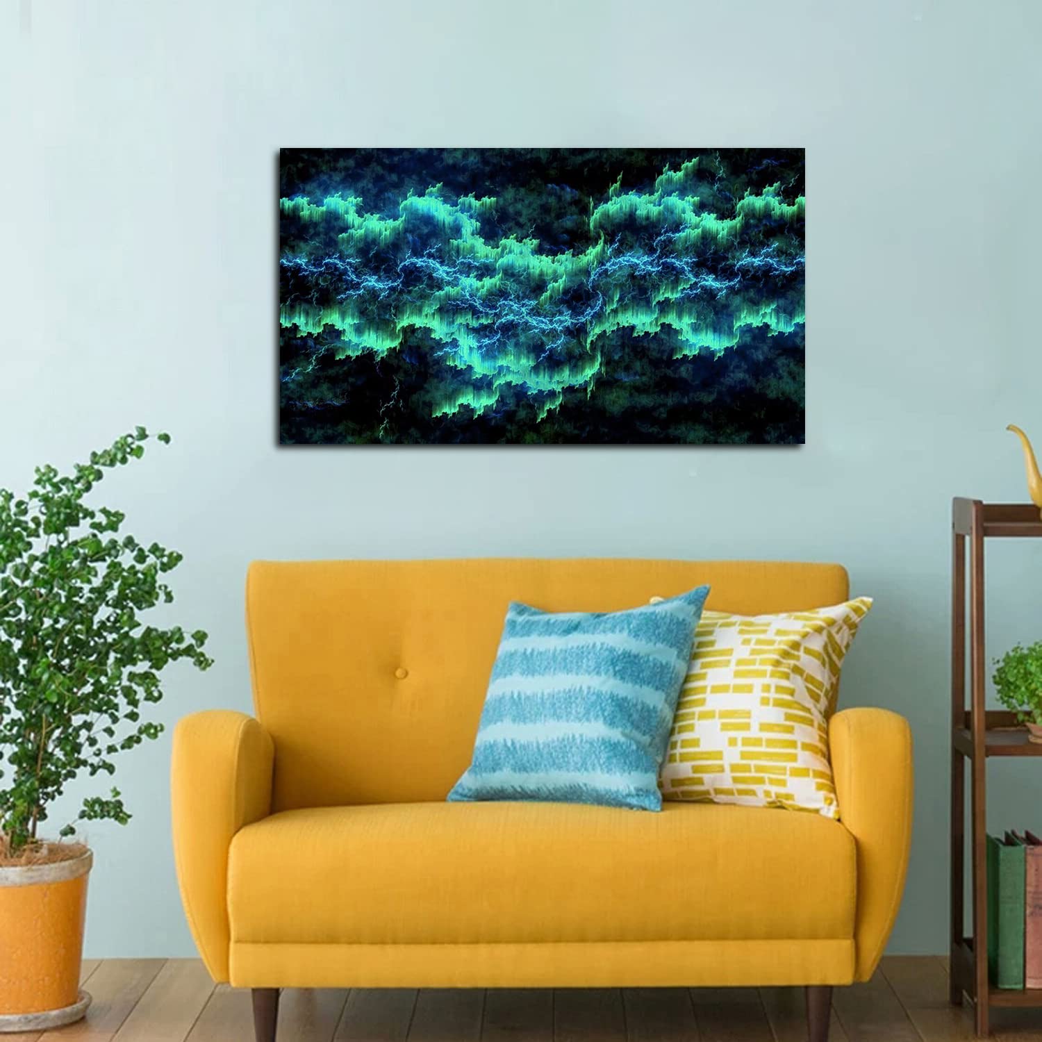Northern Lights Canvas Wall Art - Aurora Borealis Painting for Home & Office Decor