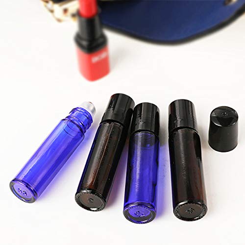 Boxoon Essential Oil Roller Bottle Set - 0.33oz Glass Roller Bottles for Aromatherapy, Perfume & DIY Blends | Portable Travel Size for Home, Office & On-the-Go Use