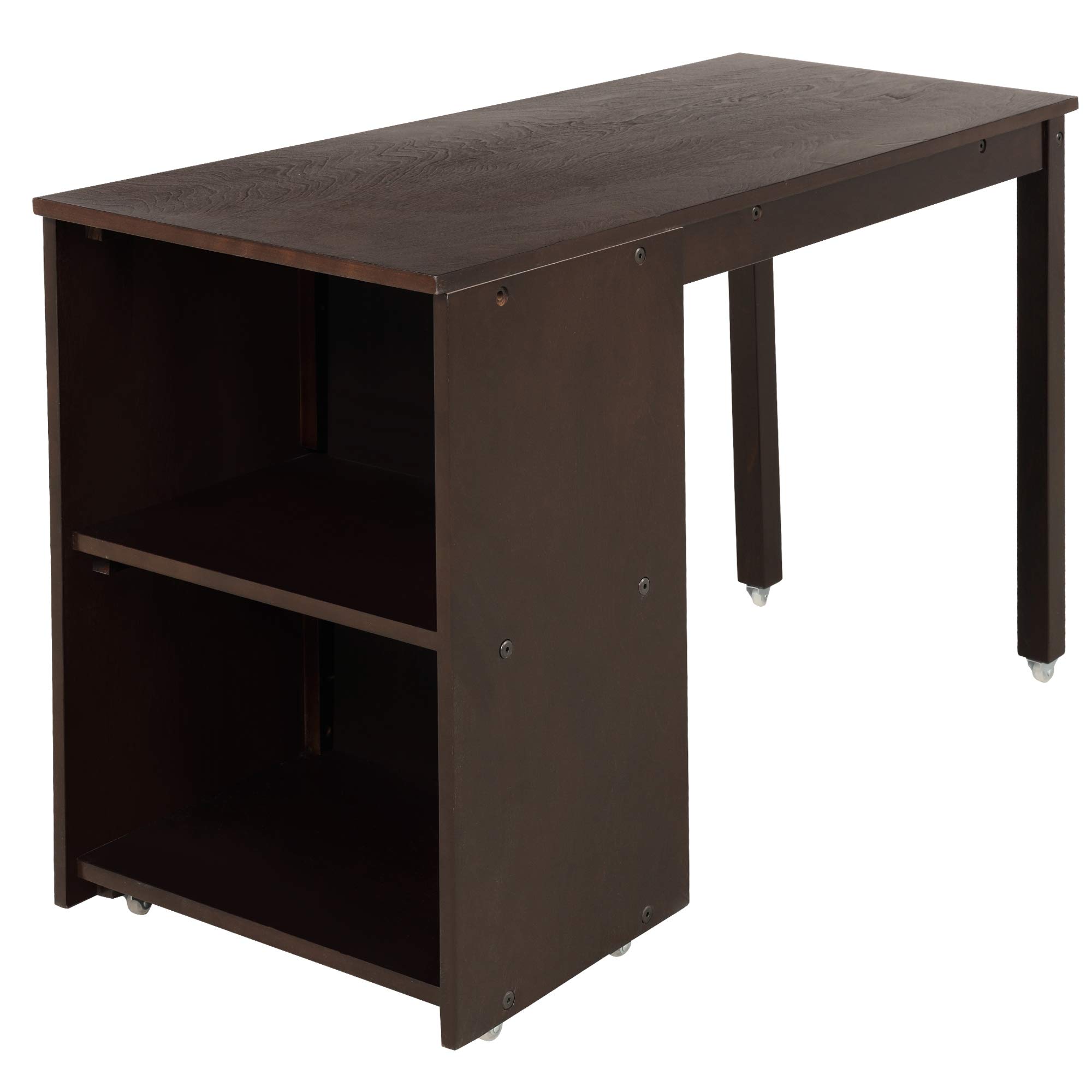 Harper & Bright Designs Twin Low Loft Bed with Desk & Storage Drawers | Solid Wood Loft Bed with Cabinet & Rolling Portable Desk in Espresso | Perfect for Kids' Bedroom, Small Spaces & Study Areas