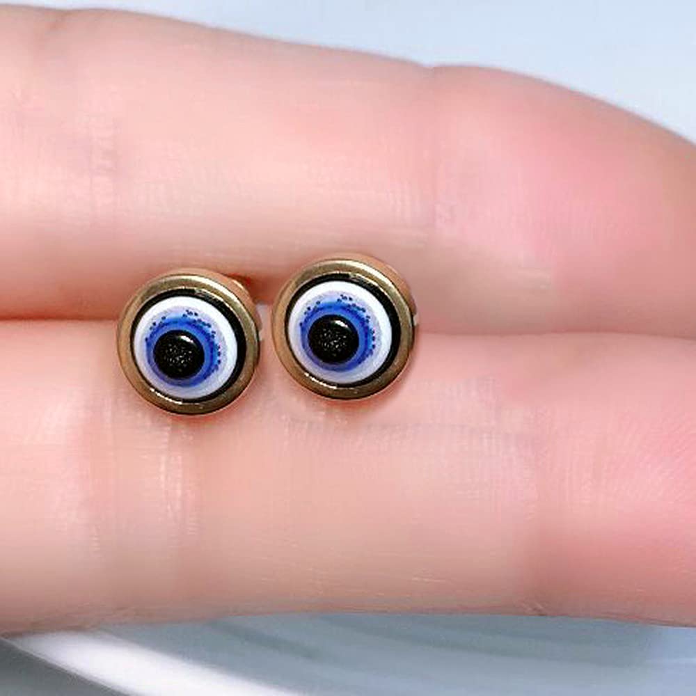 Evil Eye Stud Earrings for Women & Men – Turkish Blue Eye Protection Jewelry, Dainty Geometric Studs | Perfect for Everyday Wear, Gifts & Spiritual Protection