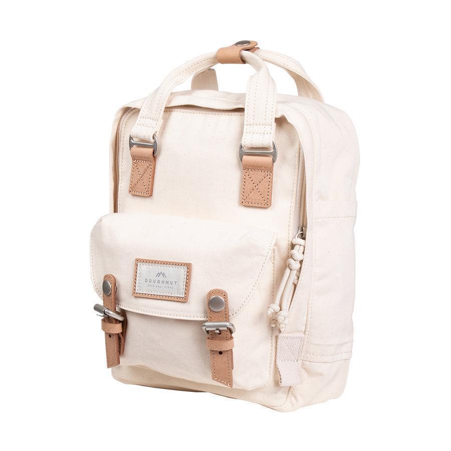 DOUGHNUT Macaroon Mini Organic Cotton Backpack - Light Beige | Water-Resistant & Eco-Friendly | Perfect for School, Travel & Everyday Use