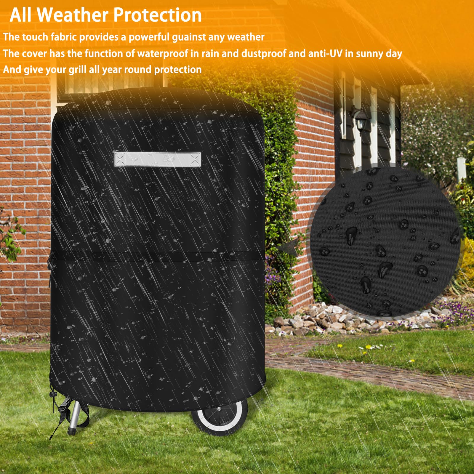 **Heavy Duty Waterproof BBQ Grill Cover for Weber 22 Inch Charcoal Kettle – Outdoor Char-Broil Griddle Accessories with Storage Bag | Perfect for Backyard, Patio & Camping**