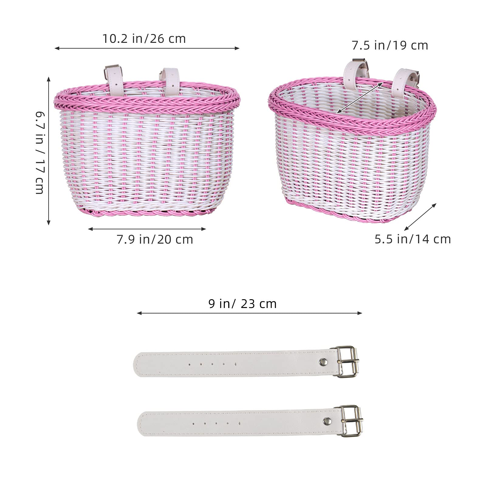 EIRONA Waterproof Front Handlebar Basket for 12-18 Inch Girls Bikes - Durable Bike Storage Accessory for School, Shopping & Picnics
