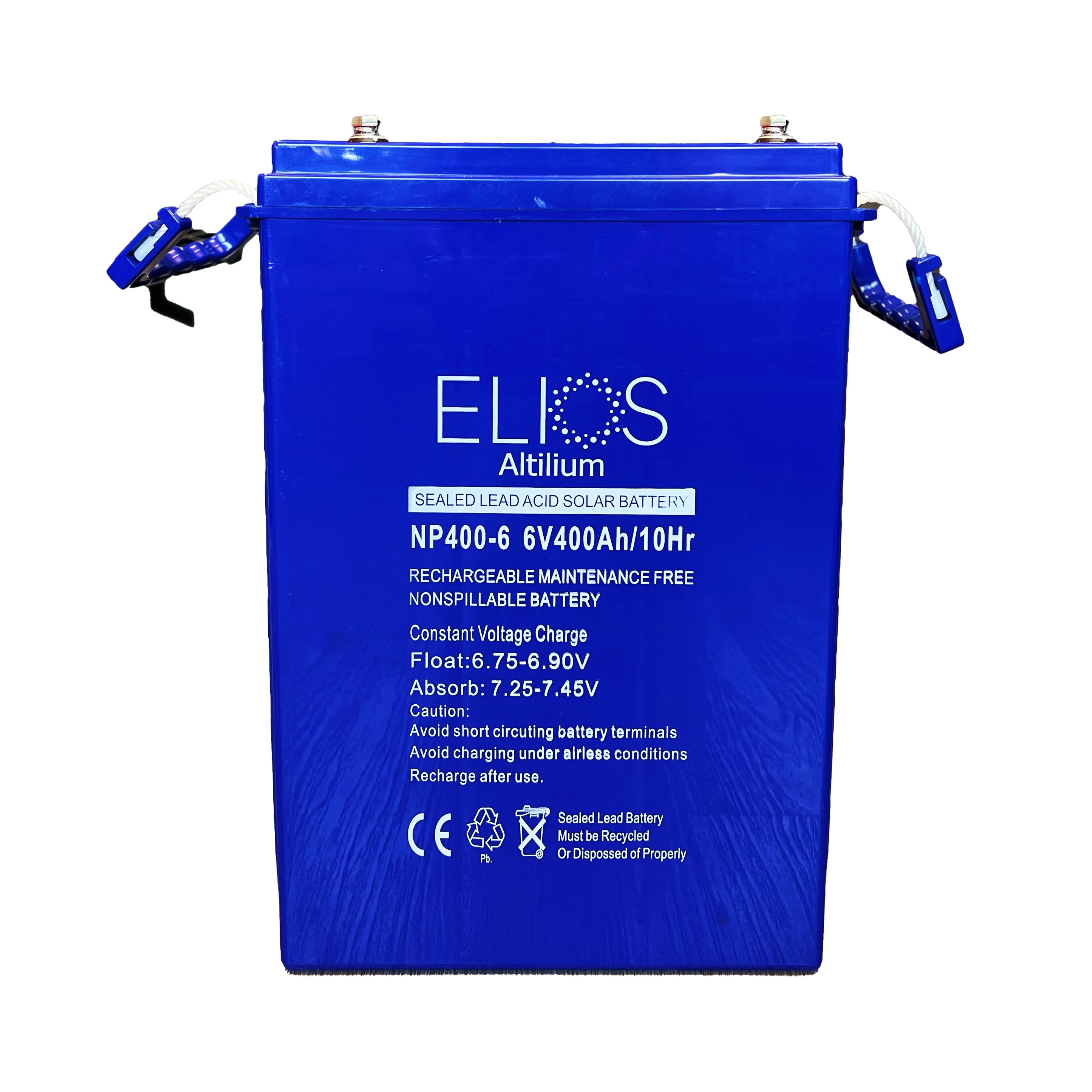 Elios Altilium 6V 400Ah Sealed Rechargeable AGM Lead Acid Battery - Perfect for Solar Power Systems, UPS Backup, and Emergency Lighting