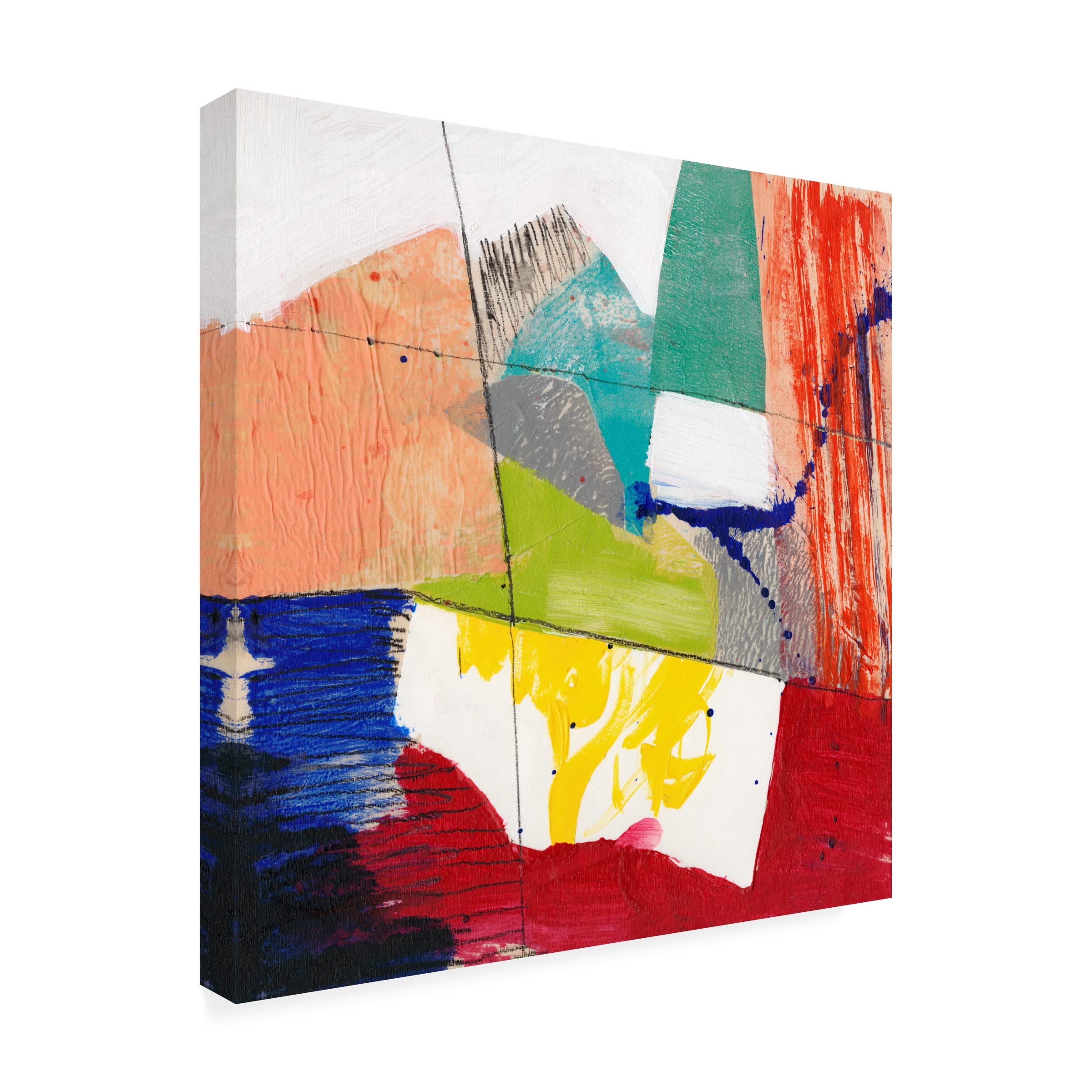 Jennifer Goldberger 'Bright Composition II' Canvas Wall Art - Modern Abstract Painting for Living Room, Bedroom & Office Decor