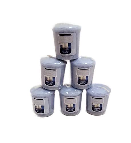 Yankee Candle Life's A Breeze Sampler Set - 6 Pack of 1.75oz Votive Candles | Fresh Scented Candles for Home, Office & Relaxation | Perfect for Aromatherapy, Gifts & Decor
