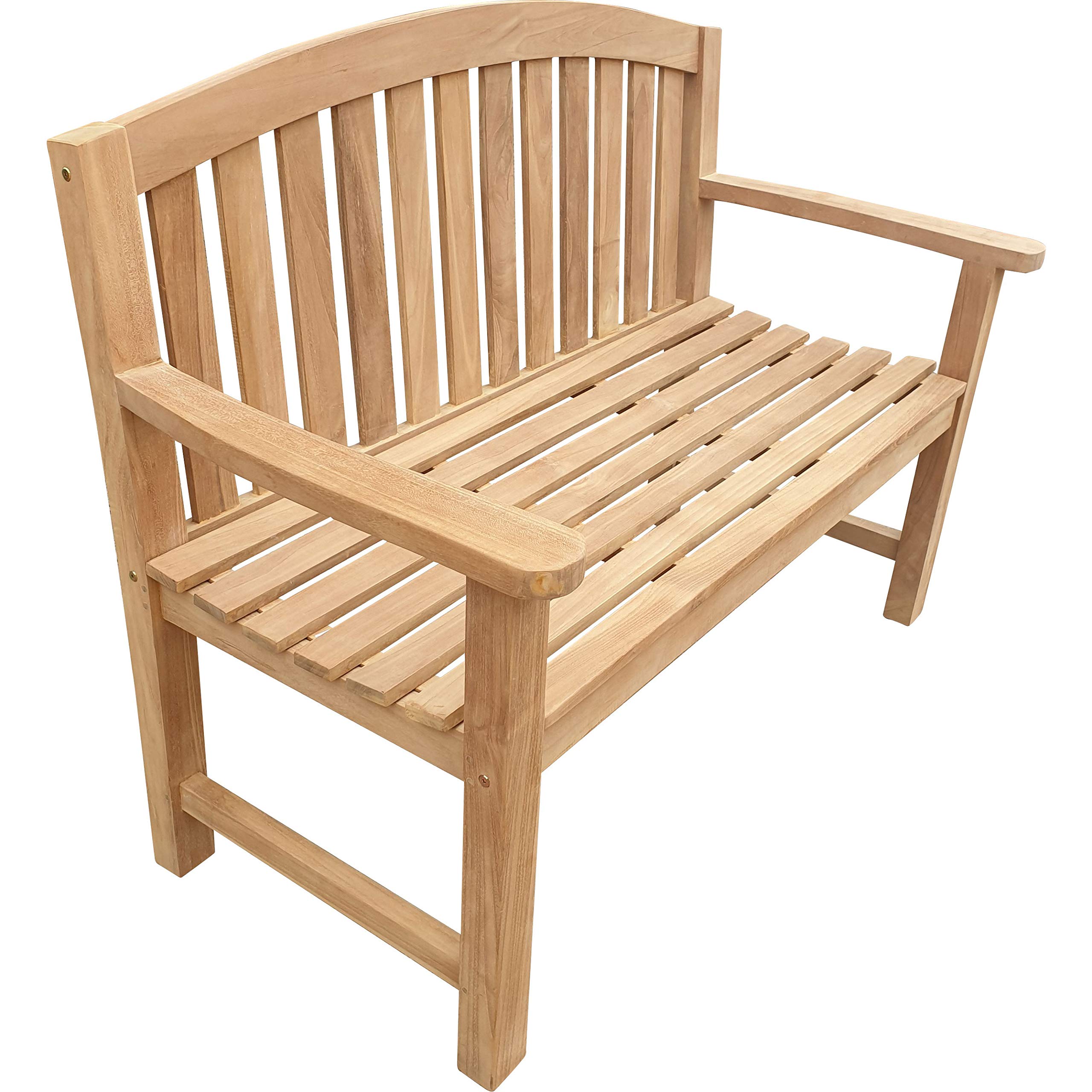 Premium 4-Foot Solid Teak Outdoor Patio Bench - Seven Seas Teak San Jose - Weather-Resistant Garden Seating for Backyard, Poolside & Patio Decor