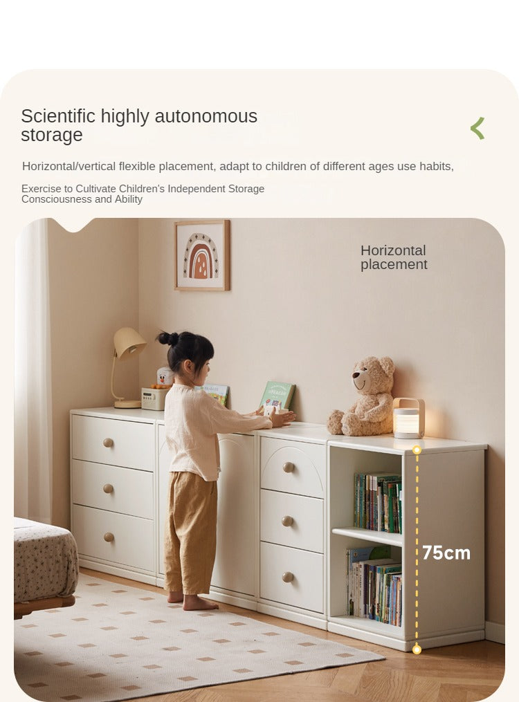 Pine Solid Wood Cream Kids Dresser with 5 Drawers - Nursery Storage Cabinet for Baby Clothes & Toys - Perfect for Bedroom, Playroom & Daycare Organization