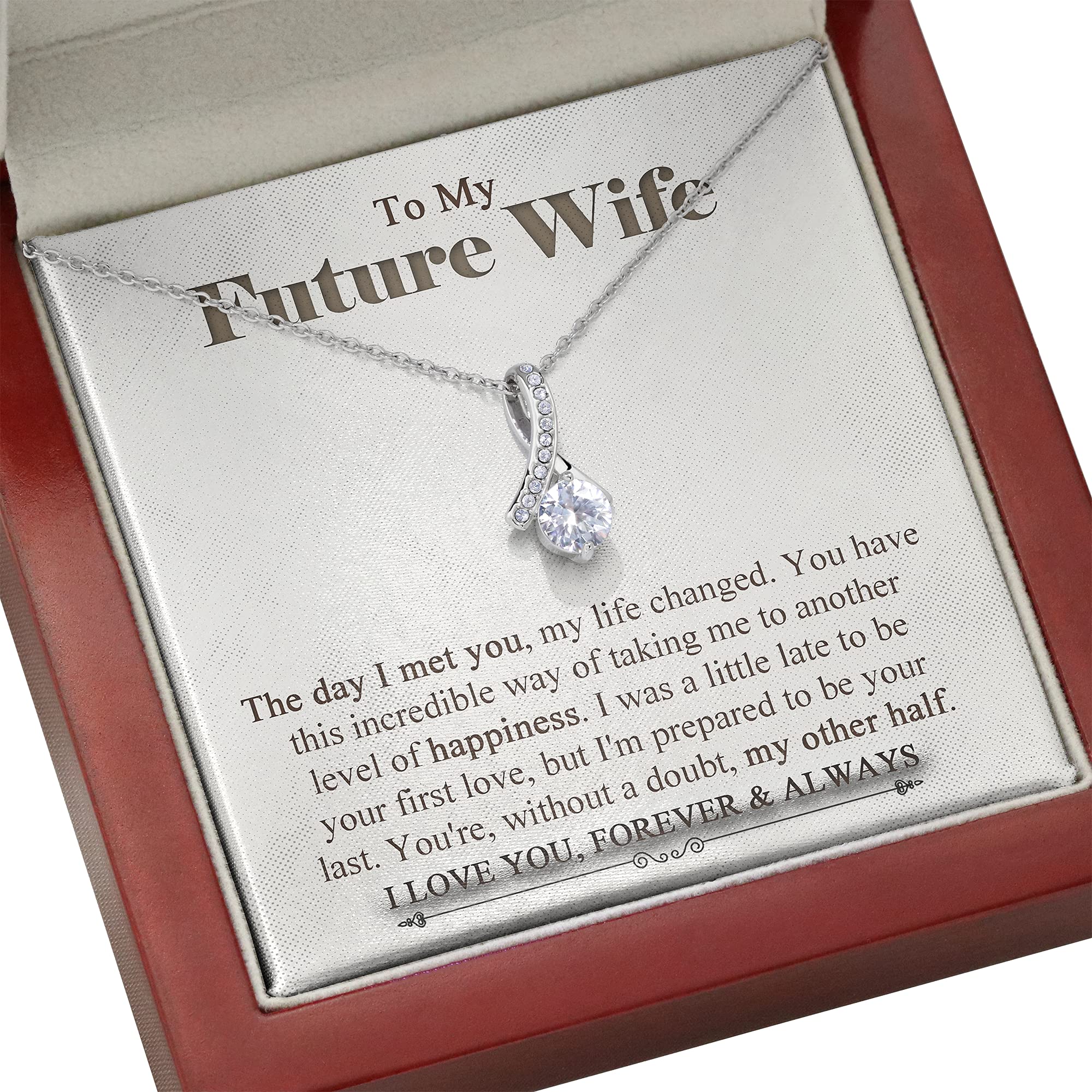 Alluring 'The Day I Met You' Necklace - Romantic Gift for Future Wife, Fiancée & Couples with Message Card & Gift Box | Birthday, Anniversary & Wedding Gift Idea for Her | Perfect for Proposals, Date Nights & Special Occasions