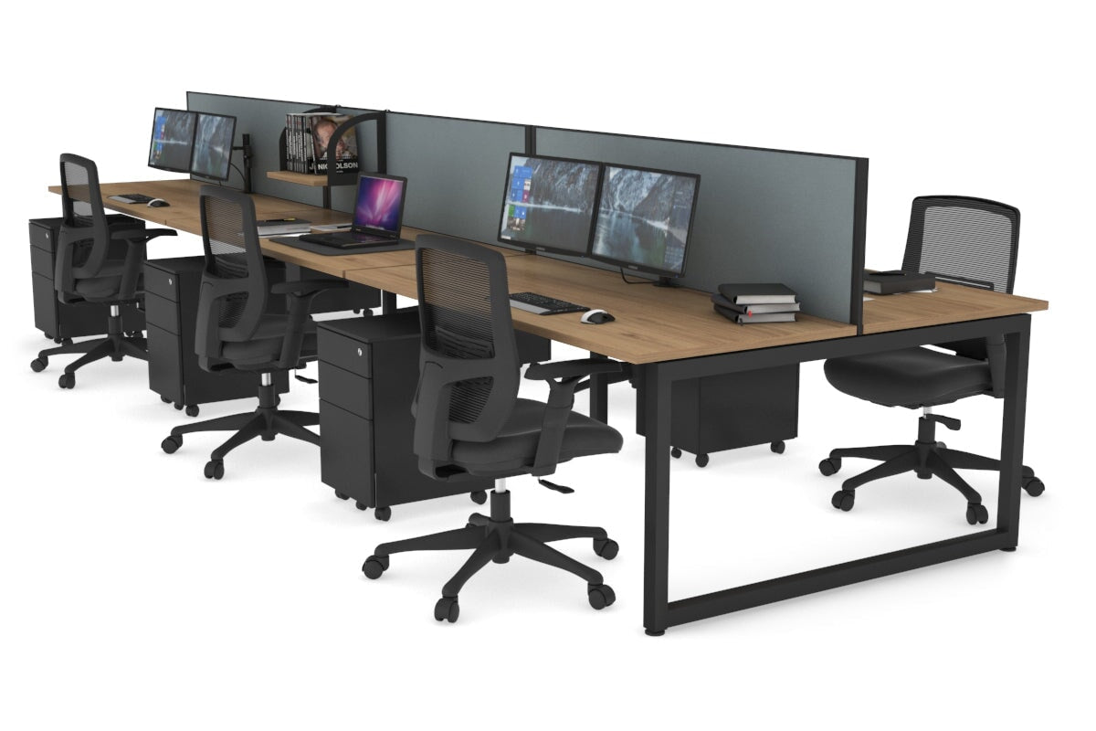 Quadro Loop Legs 6-Person Office Workstation Desk [1800L x 700W] - Modern Collaborative Workspace Solution for Team Projects & Open Office Layouts