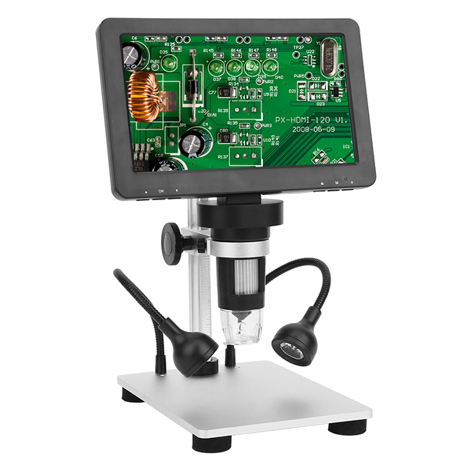 XTevu 12MP HD Digital Microscope with 7-inch LCD Screen, 1200x Magnification - Ideal for Soldering, Electronics Repair, PCB Inspection & Hobbyist Use