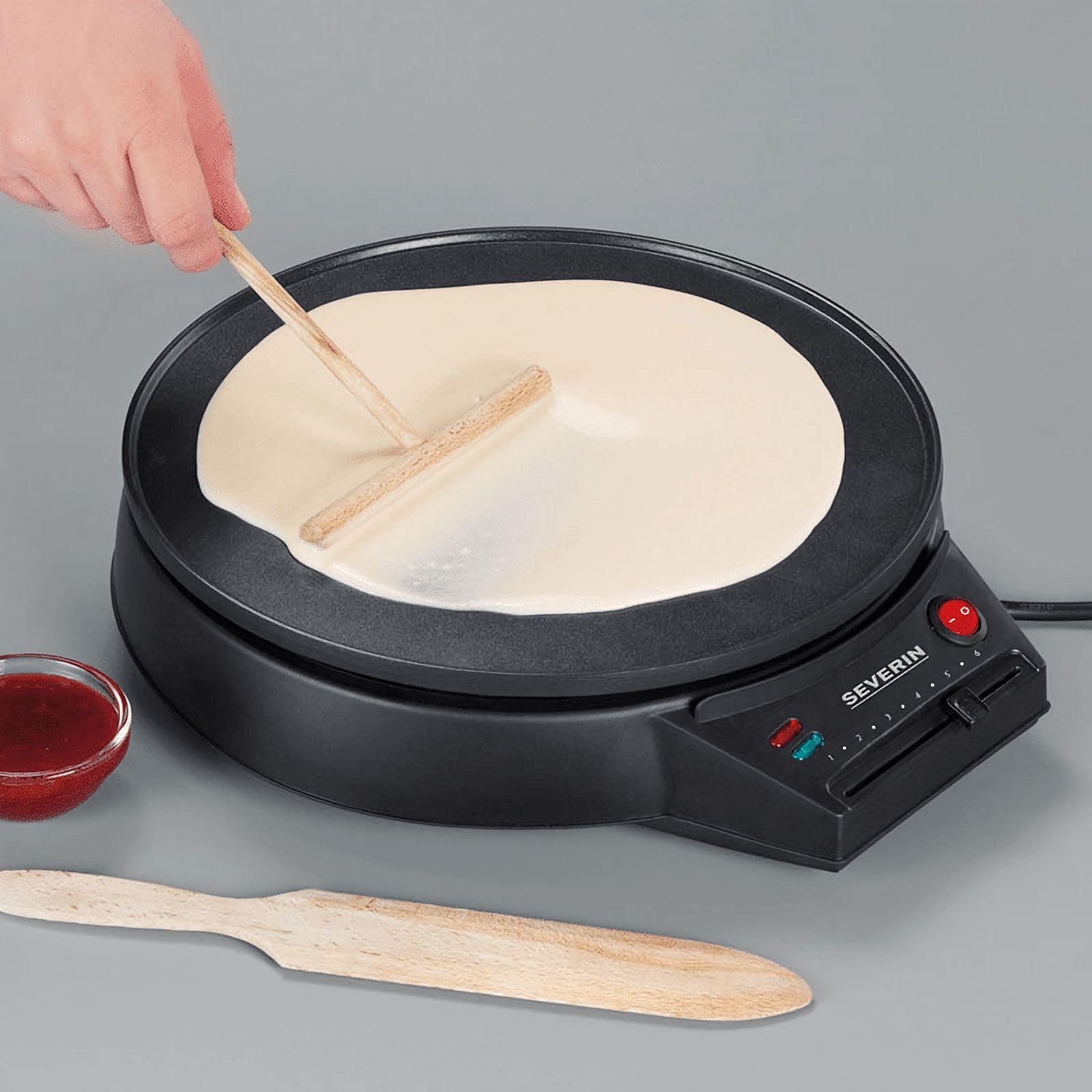 Seve Crepe Maker CM 2198 BK - Non-Stick Electric Crepe Pan for Perfect Homemade Crepes, Pancakes & Tortillas - Ideal for Breakfast, Desserts & Family Cooking